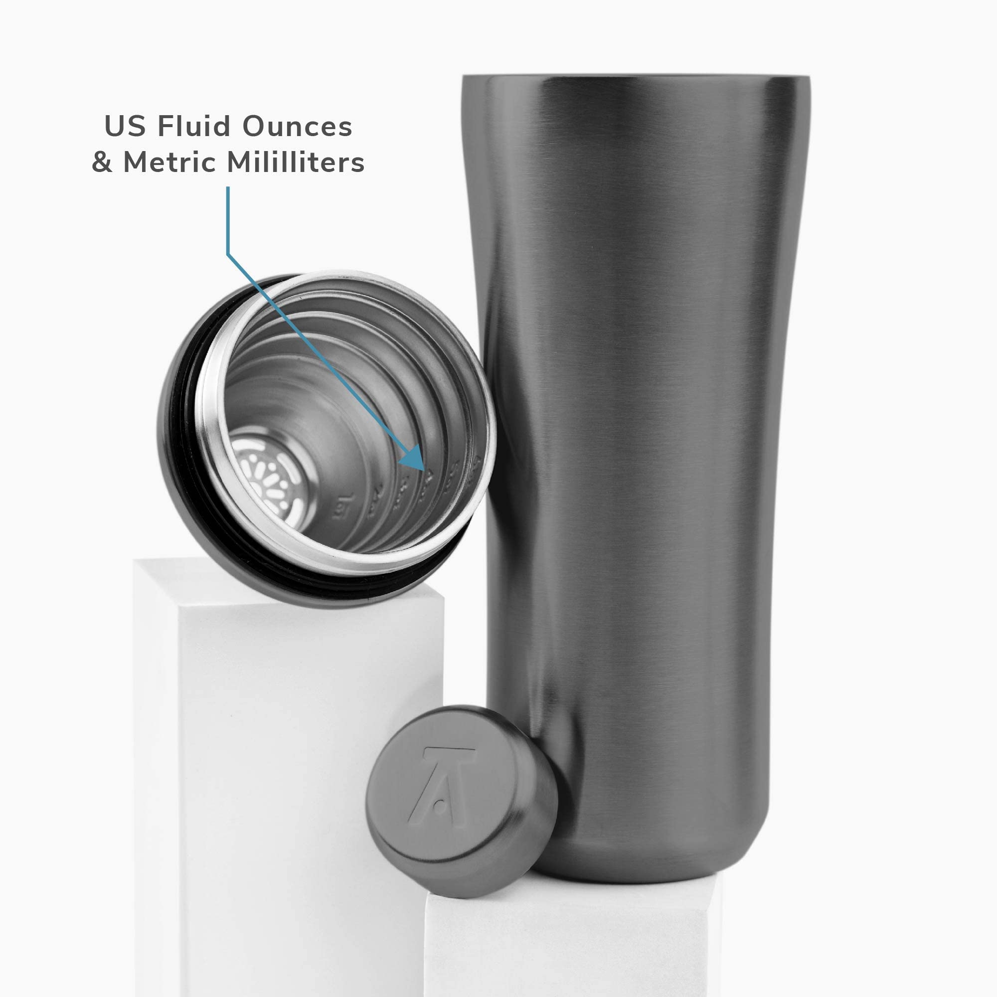 Premium Vacuum Insulated Hybrid Cocktail Shaker Set with Steel Base & Removable Glass Insert - Home Bar Essential Bundle for Mixing Martinis, Margaritas & Cocktails - Perfect for Home Bars, Parties & Professional Bartenders