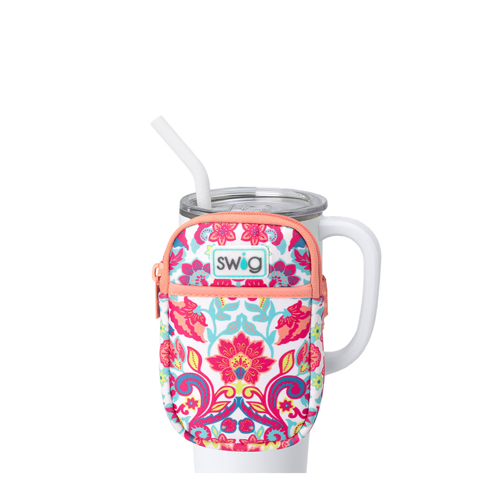 Flourish Mega Mug Pouch - Large Insulated Coffee Cup Holder for Travel, Office & Commute | Reusable Thermal Sleeve for Hot & Cold Drinks | Perfect Gift for Coffee Lovers