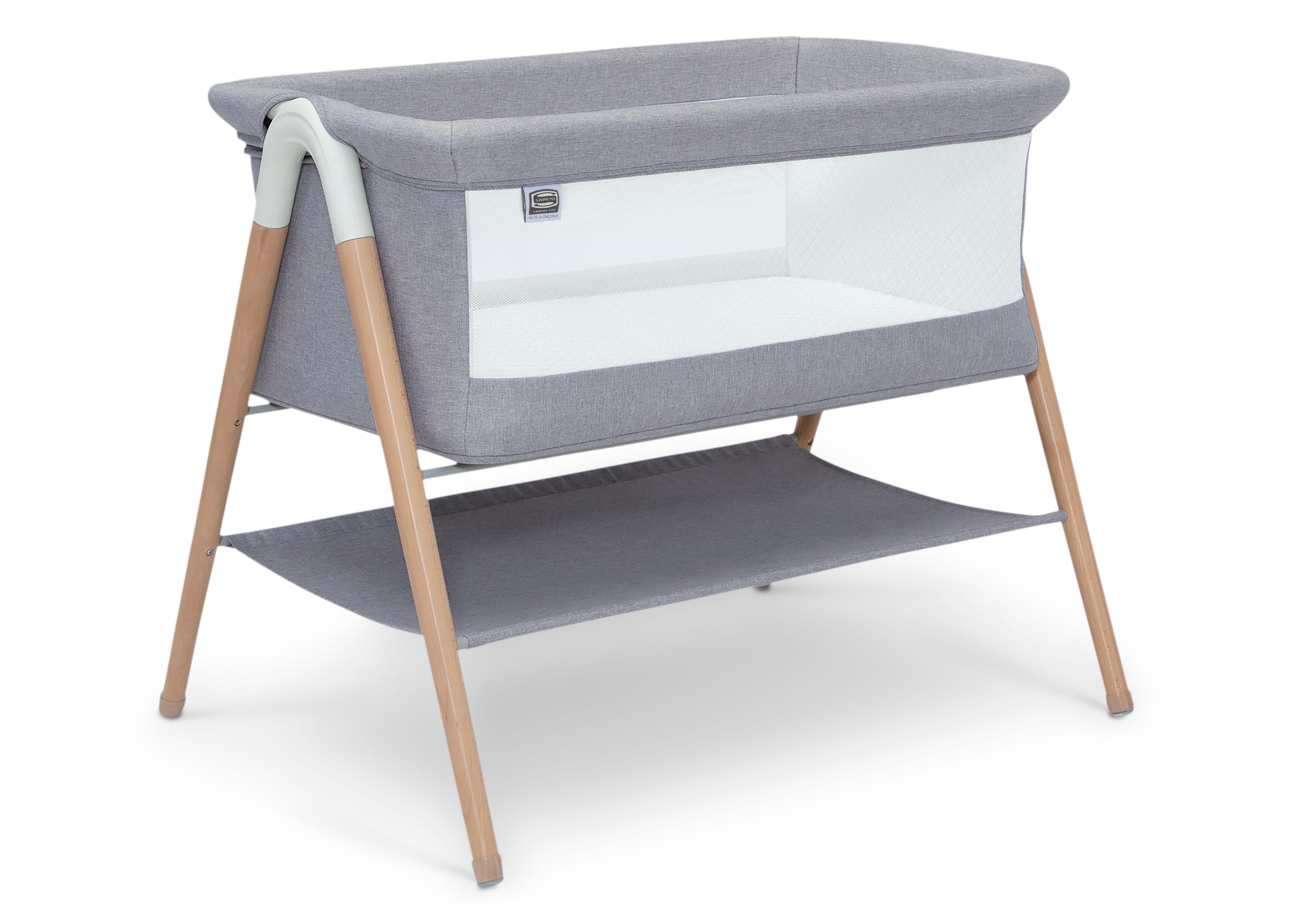 Koi by the Bed Bassinet with Natural Beechwood Legs - Portable Baby Crib for Newborns & Infants - Perfect for Nursery, Bedroom & Travel