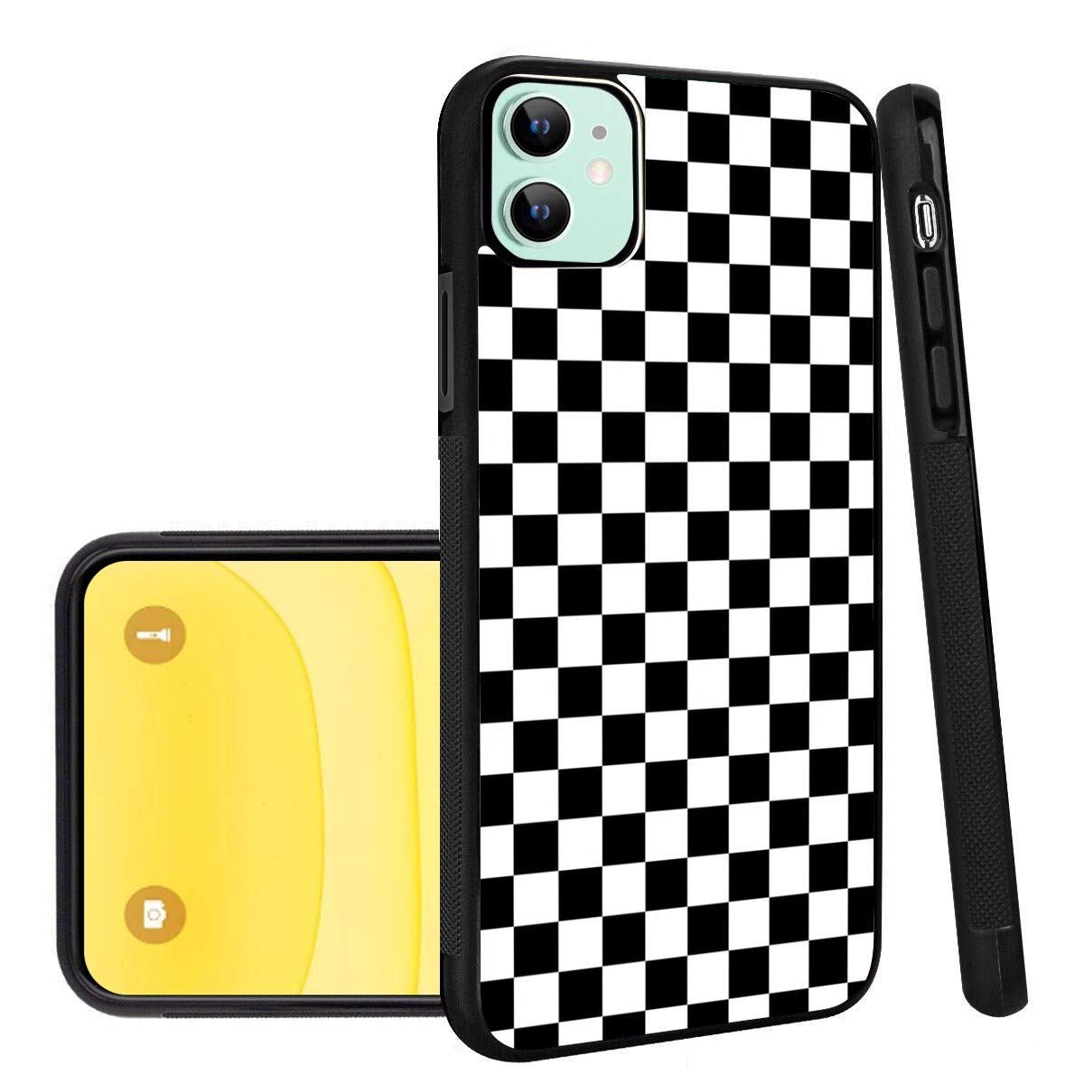 Shockproof Grid iPhone 11 Phone Case - Black TPU Protective Cover with Non-Slip Soft Design | Perfect for Everyday Use, Outdoor Activities & Travel Protection