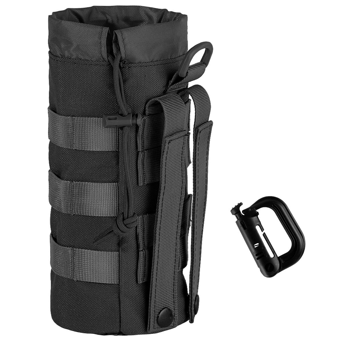 IronSeals Sports Water Bottle Pouch - Tactical Molle Nylon Mesh Drawstring Carrier for Hiking, Camping, and Outdoor Adventures