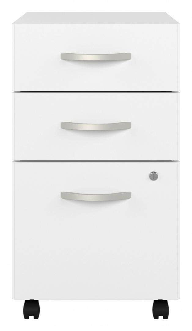 Zaniah 3-Drawer Mobile File Cabinet with Locking Wheels - Black, White, Gray (3 Colors) - Perfect for Office, Home, or School Organization and Document Storage