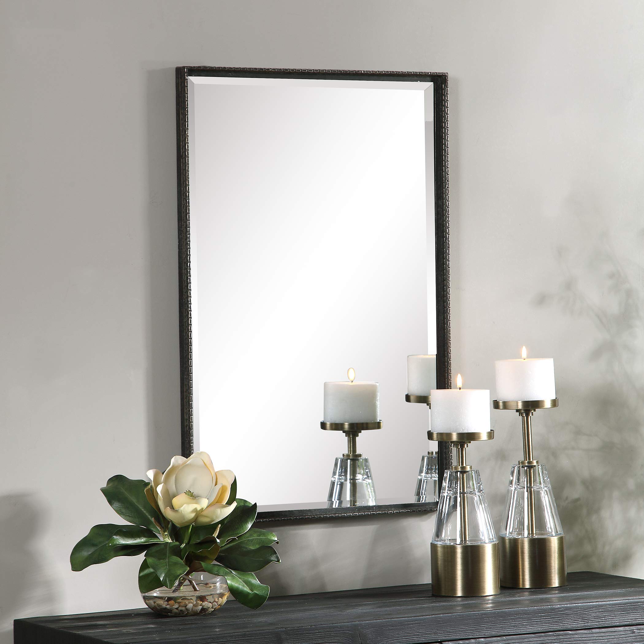 Callan Iron Vanity Mirror with Adjustable Tilt - Elegant Bathroom & Dressing Table Mirror for Makeup, Shaving & Home Decor