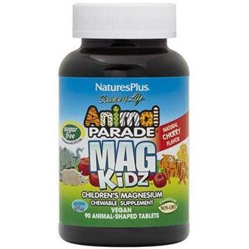 Nature's Plus Animal Parade Mag Kidz Sugar-Free Natural Cherry Flavor - 90 Chewable Tablets | Kids Multivitamin Supplement for Immune Support & Growth | Perfect for Picky Eaters & Daily Nutrition