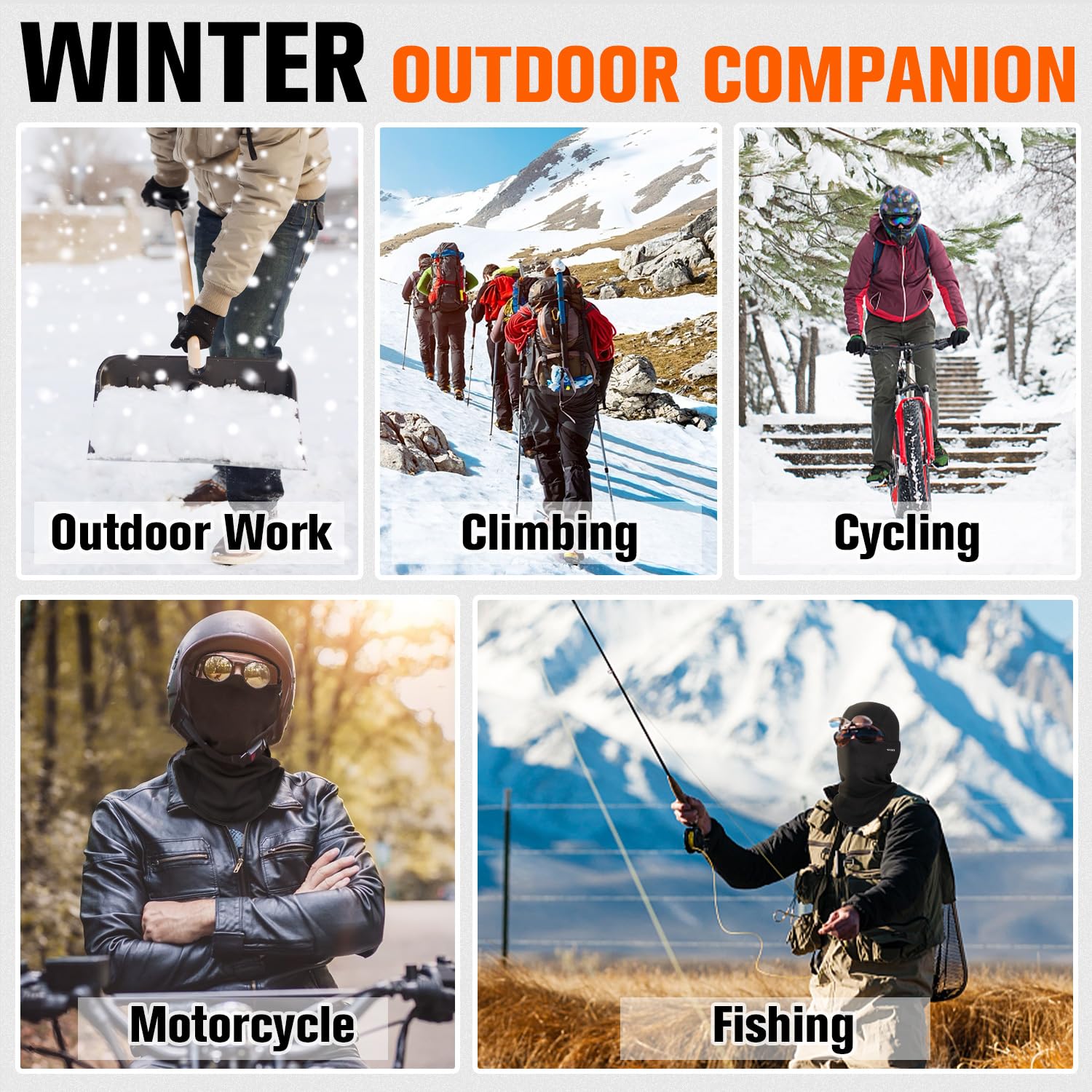 Balaclava Ski Mask - Windproof & Thermal Winter Face Cover for Men & Women - Full Face Protection for Cold Weather - Ideal for Skiing, Motorcycling, Snowboarding & Outdoor Activities