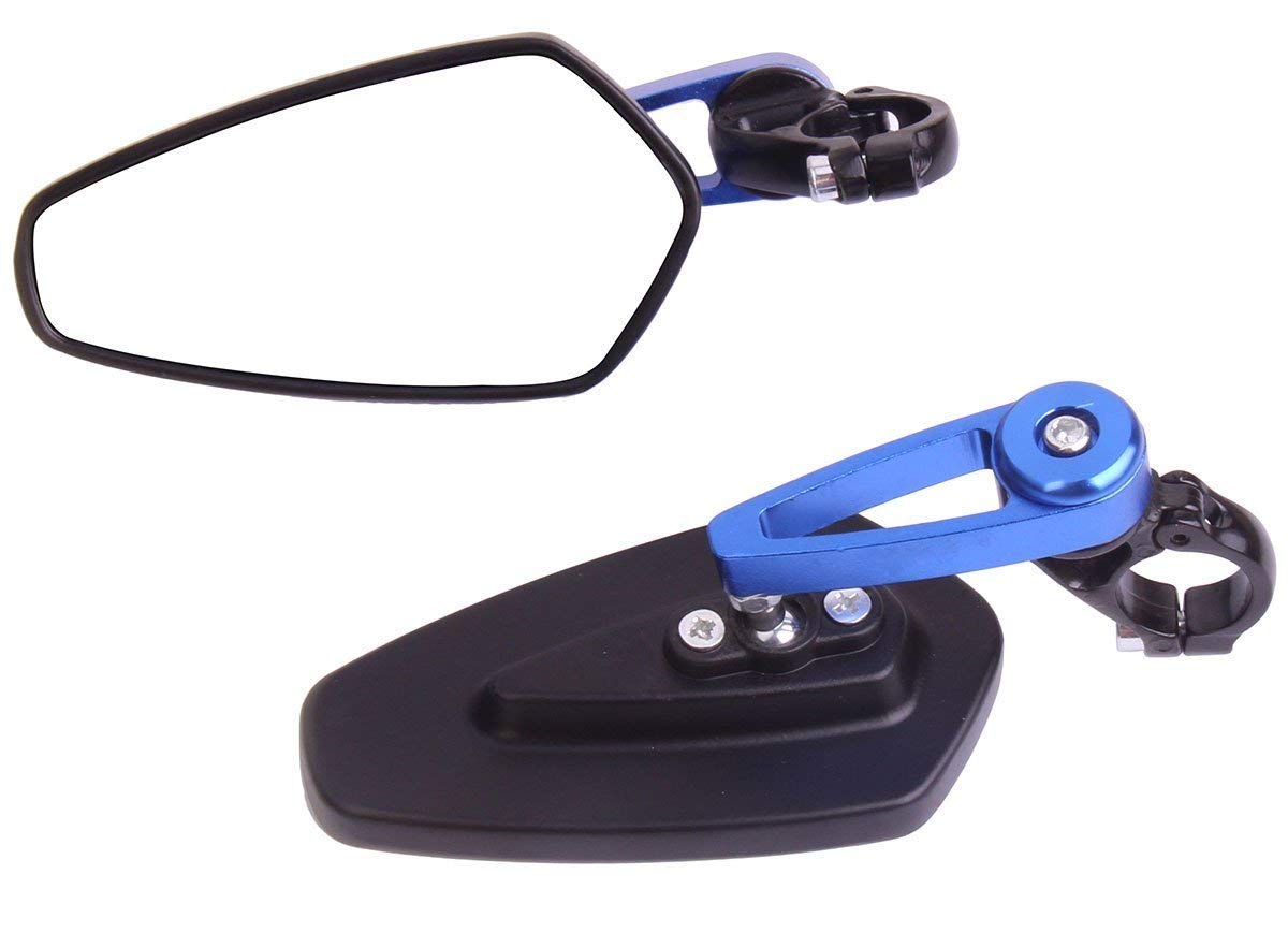 Black Arrow Bar End Mirrors with Blue Stem - Compatible for 2015 Yamaha YZF R3 Motorcycle - Enhance Safety & Style for Street & Track Riding