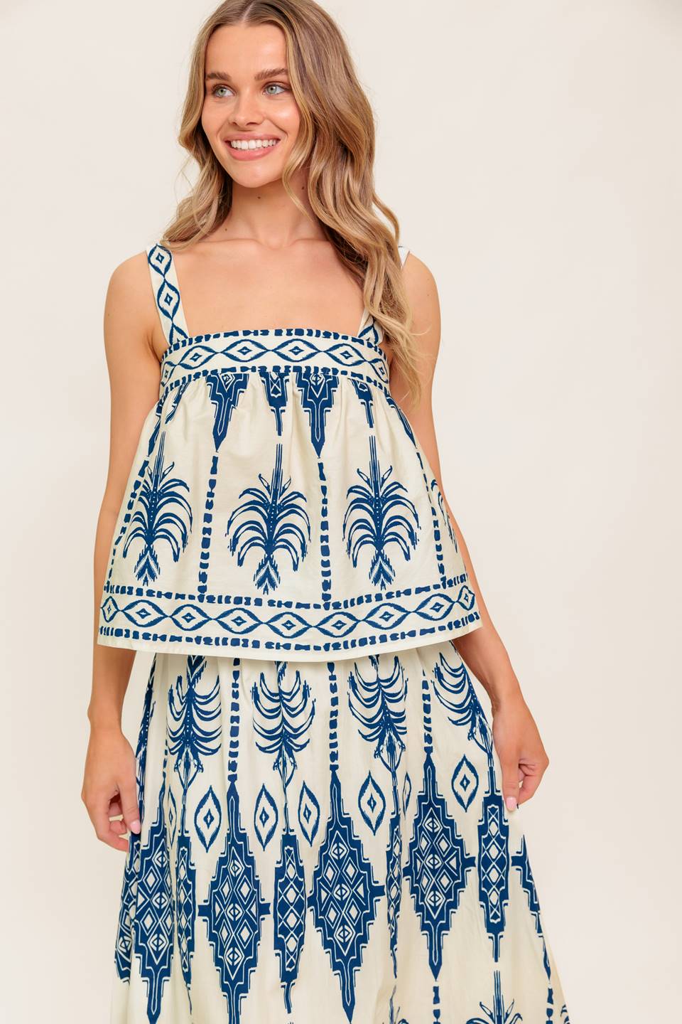 Boho Rhythm Top & Skirt Set in Navy - Stylish Bohemian Outfit for Women | Perfect for Music Festivals, Beach Vacations & Casual Wear