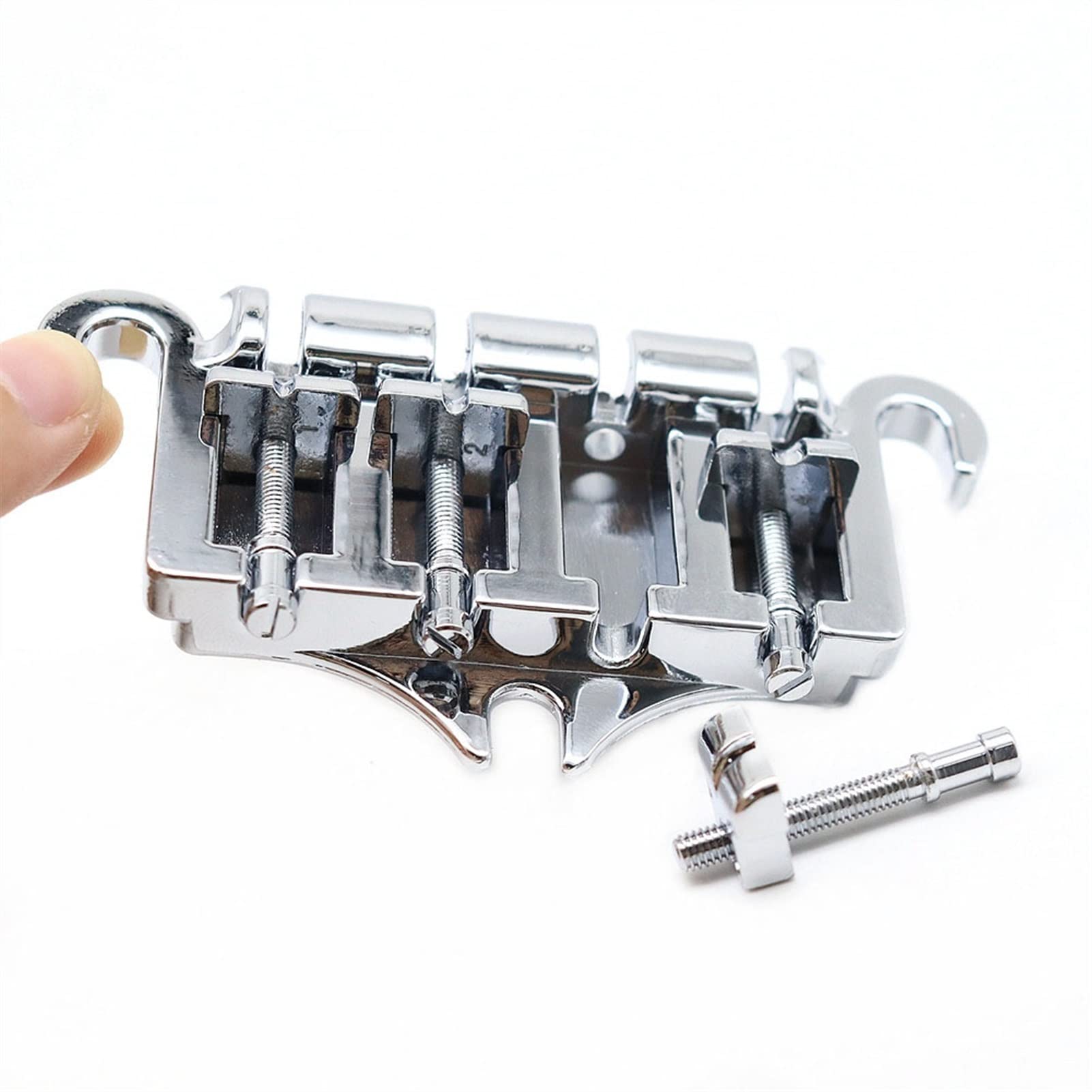 Shofar Style 4-String Electric Guitar & Bass Bridge - Silver (1 Set) | High-Quality Replacement for Enhanced Tone & Playability | Perfect for Rock, Jazz & Blues Performances