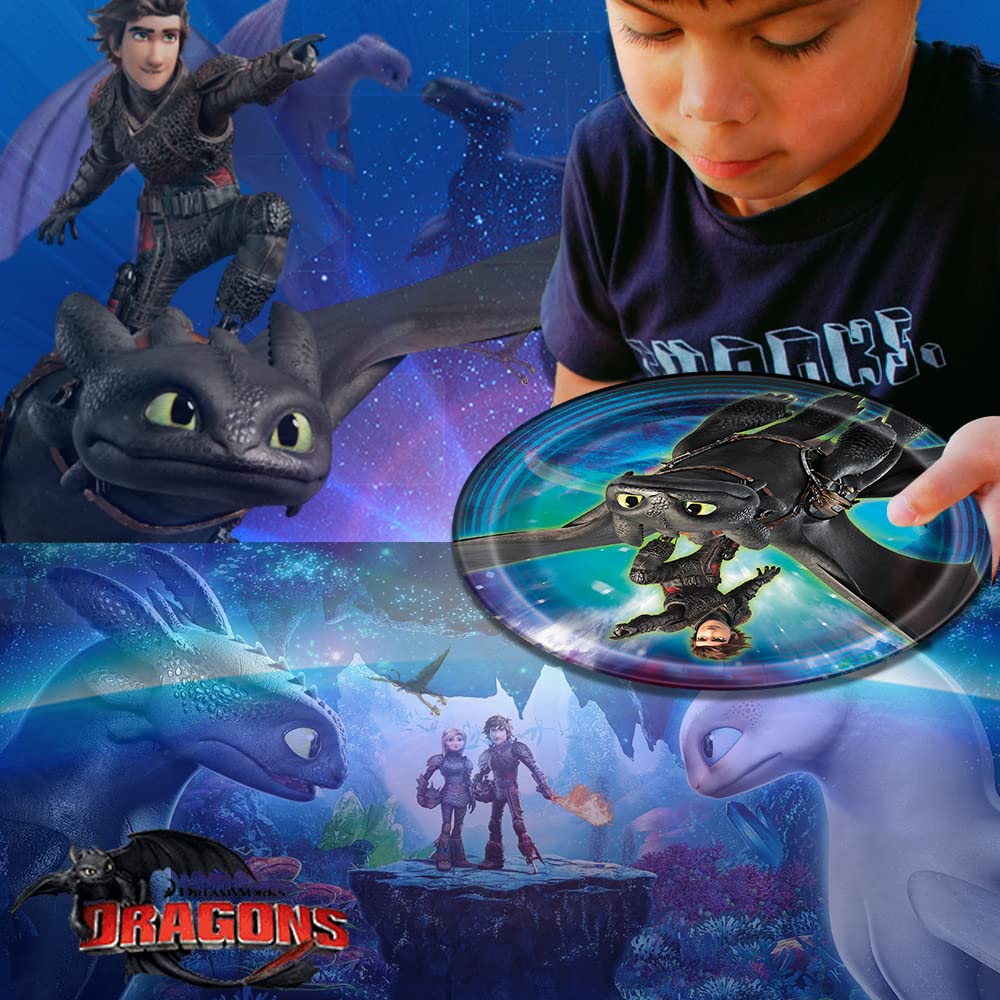 How to Train Your Dragon Party Supplies Set - 16-Piece Birthday Party Kit with Dragon-Themed Paper Plates, Luncheon Napkins & 24 Candles - Perfect for Kids' Birthday Parties, Themed Events & Movie Nights