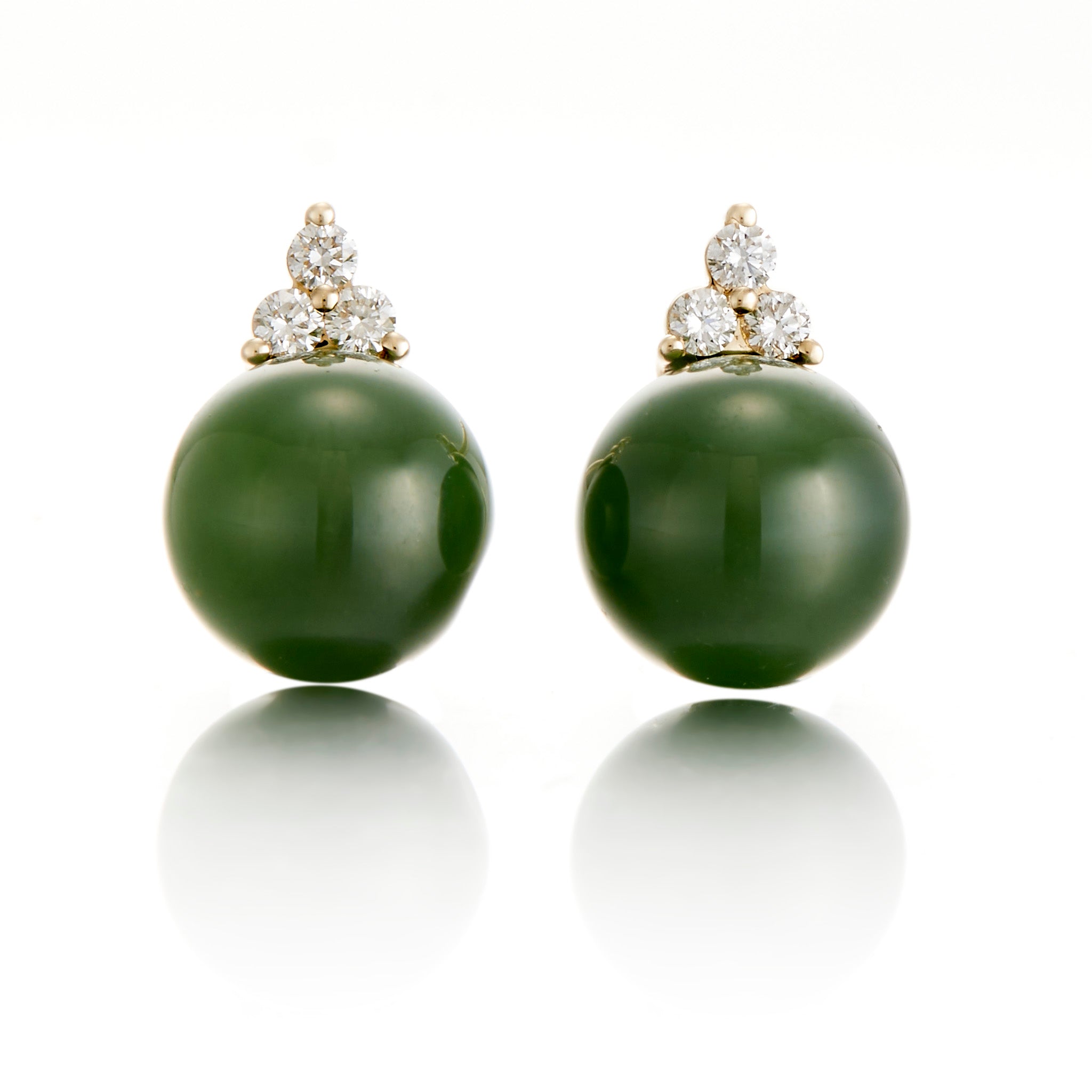 Elegant Green Jade & Diamond Madison Earrings for Women | Perfect for Weddings, Parties & Special Occasions