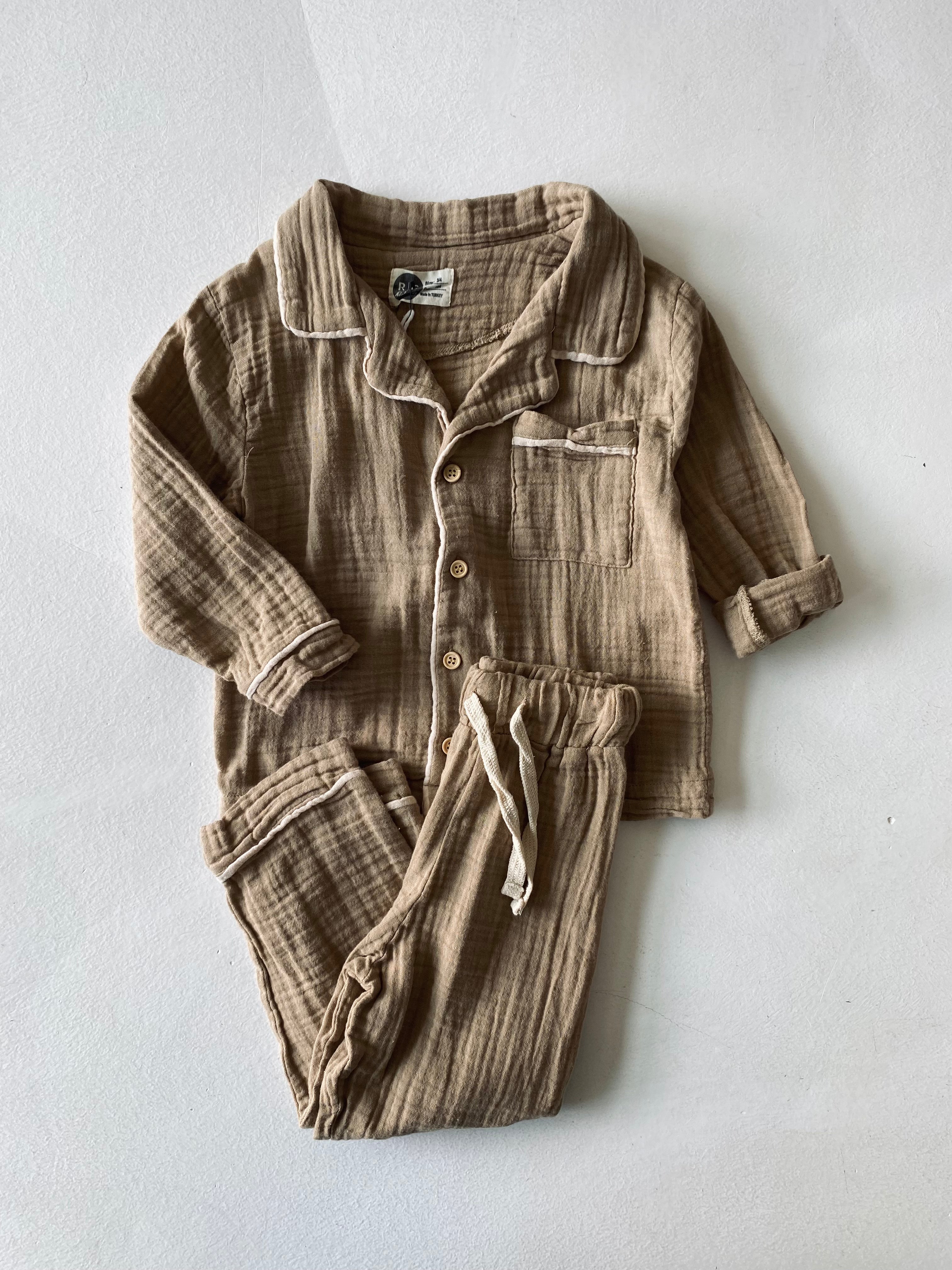 Soft Organic Cotton Muslin Baby Pajama Set - Breathable & Comfortable for Newborns & Toddlers - Perfect for Bedtime, Lounging & Playtime
