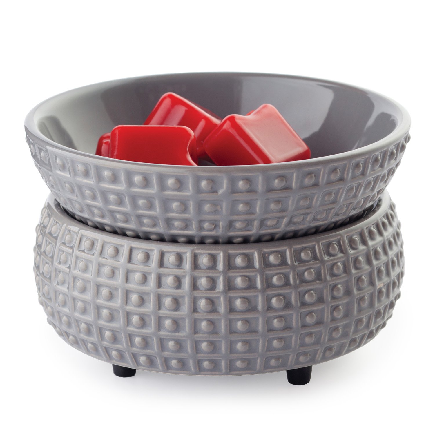 2-in-1 Candle and Fragrance Warmer for Scented Candles & Wax Melts - Slate Finish Room Freshener for Home, Office, Spa Relaxation and Aromatherapy