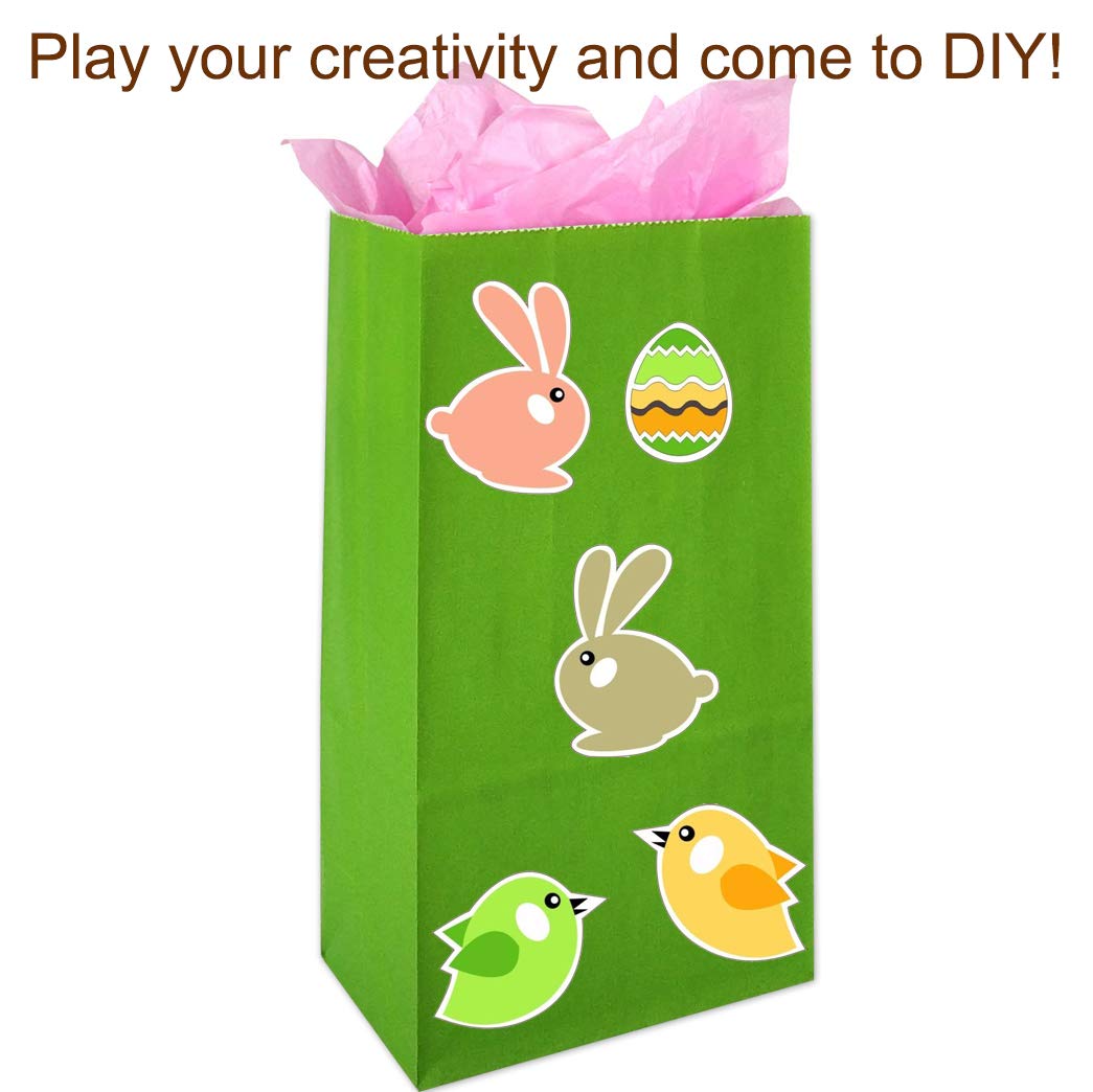 KEYYOOMY 100-Pack Small Bright Color Paper Bags - Rainbow Party Favor Bags, Goodie Bags, Paper Lunch Bags (3.5 x 2.4 x 7.1 Inches) for Birthday Parties, Baby Showers & School Events