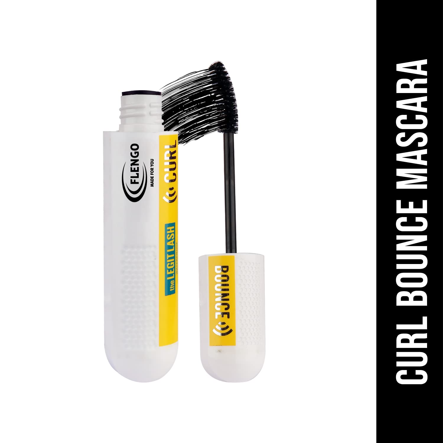 FLENGO Curl The Legit Lash Bounce Mascara - Black Volumizing & Lengthening Waterproof Mascara for Natural or Dramatic Lashes | Perfect for Daily Wear, Office Makeup & Special Occasions