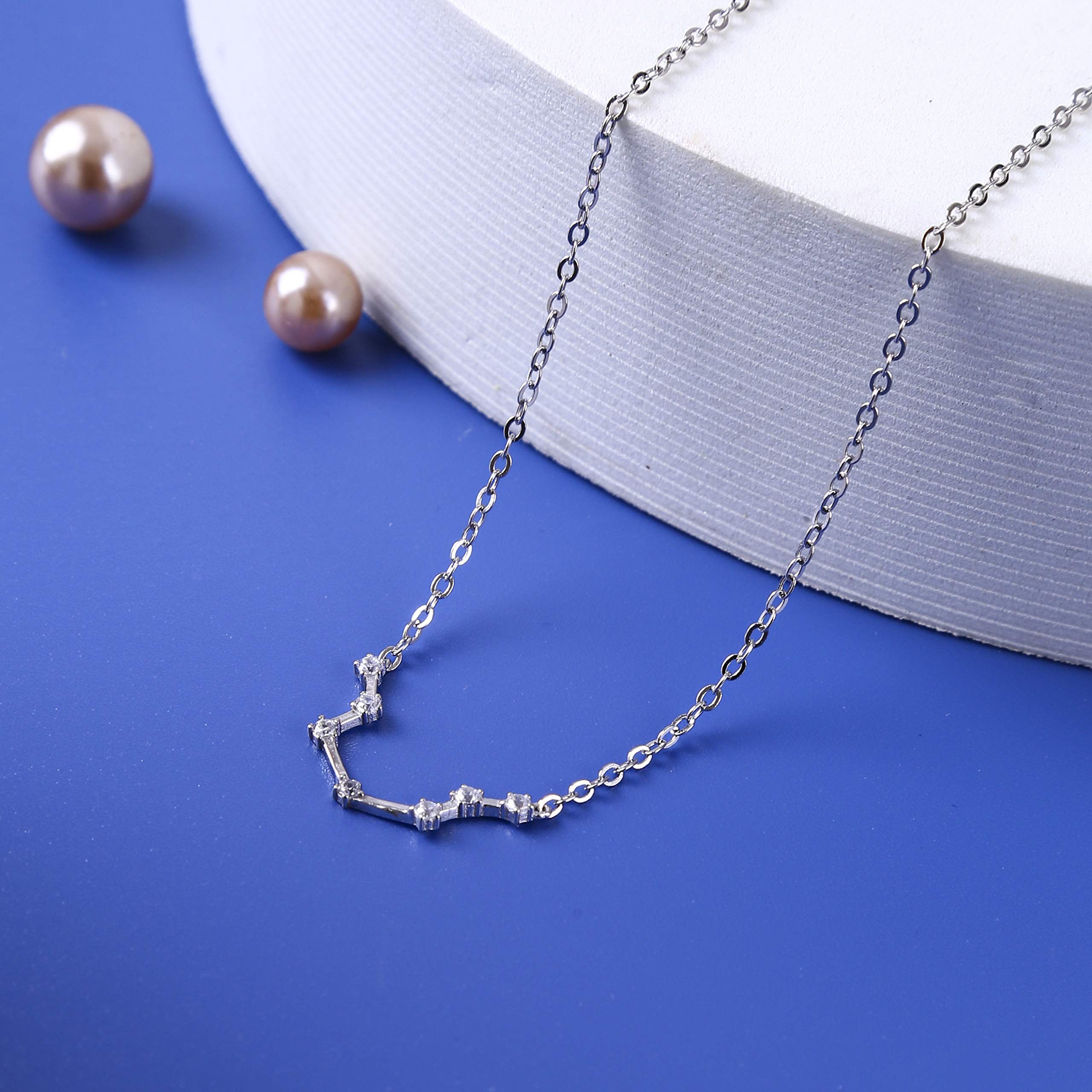 ALoveSoul 925 Sterling Silver Zodiac Necklace - Personalized Constellation Horoscope Pendant for Women | Perfect Birthday Gift, Anniversary Present & Everyday Jewelry for Astrology Lovers