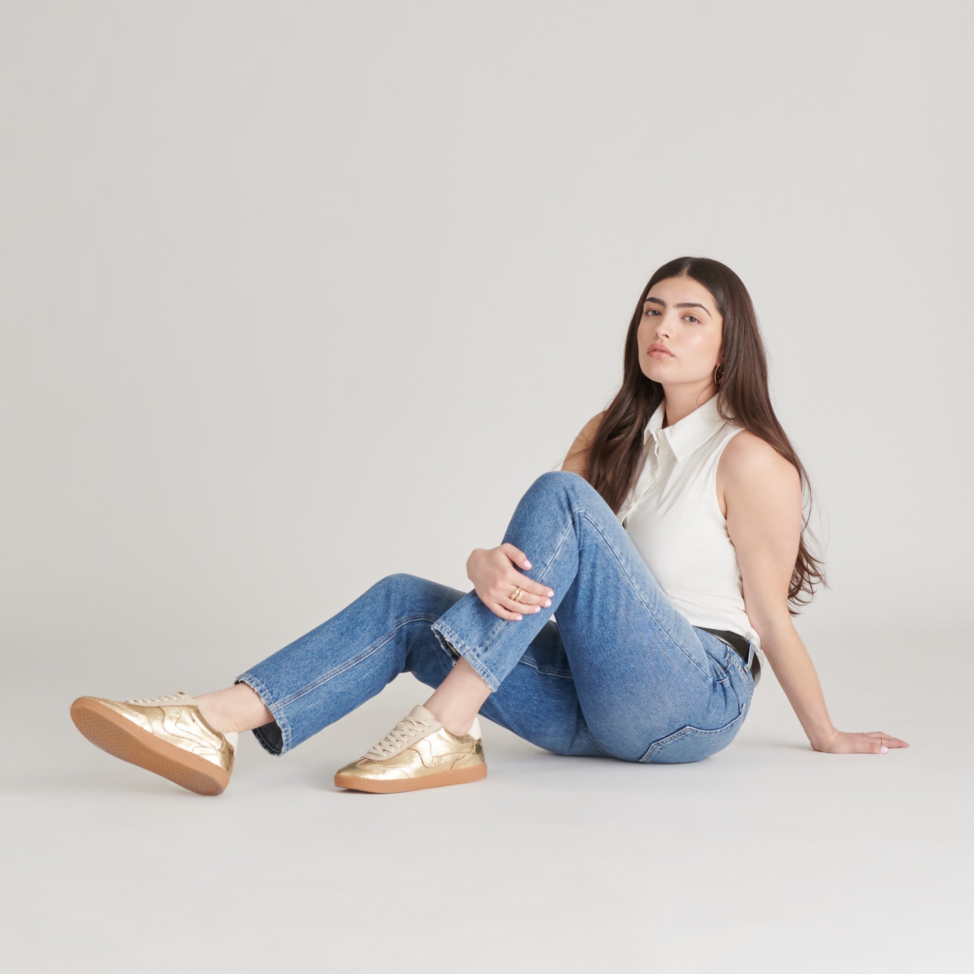 Distressed Gold Leather Notice Sneakers - Trendy High-Top Fashion Shoes for Men & Women | Perfect for Streetwear, Casual Outfits & Urban Fashion