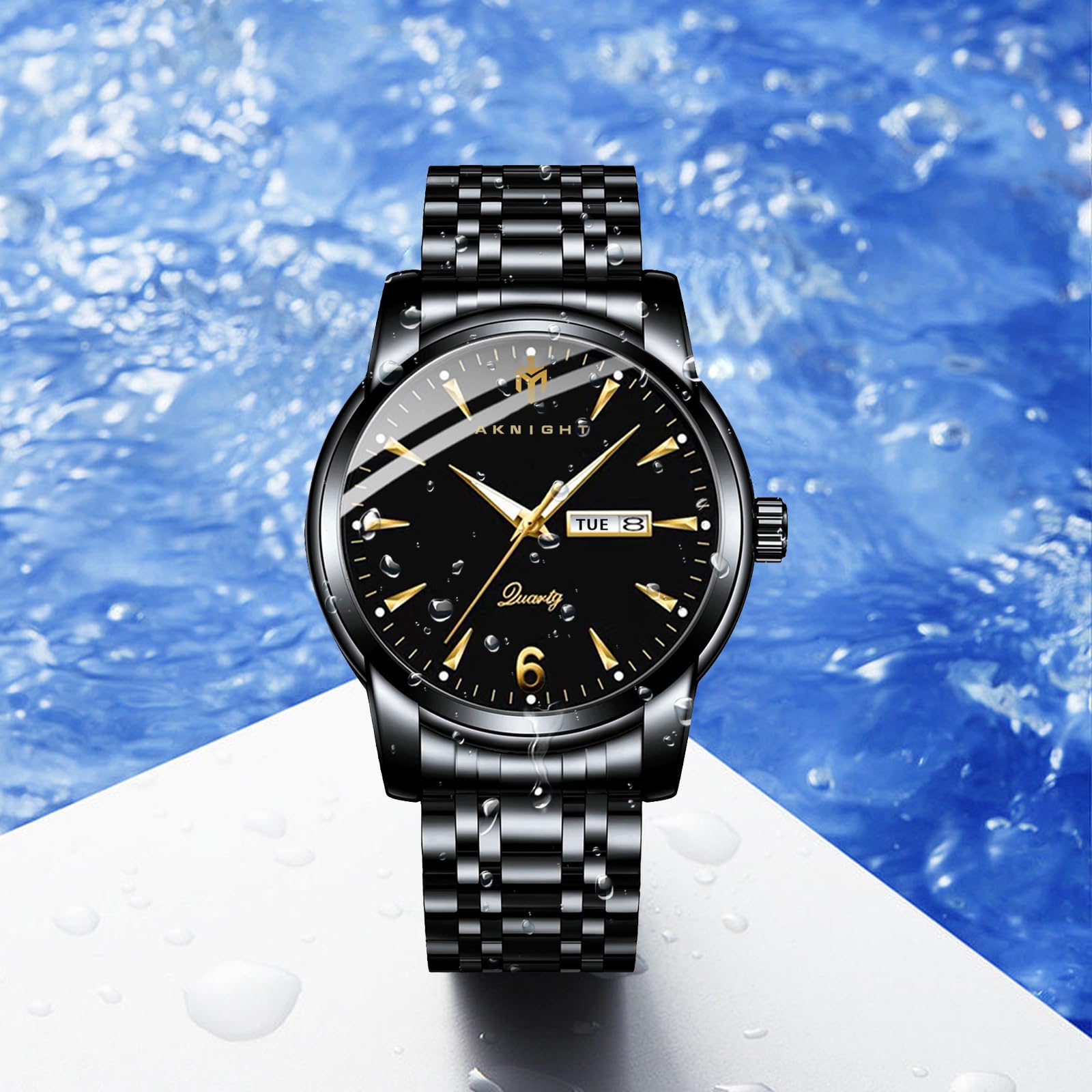 BENYAR Men's Waterproof Chronograph Analog Quartz Watch - Fashion Business Casual Wristwatch with Luminous Hands & Calendar - Perfect for Office, Daily Wear & Outdoor Activities