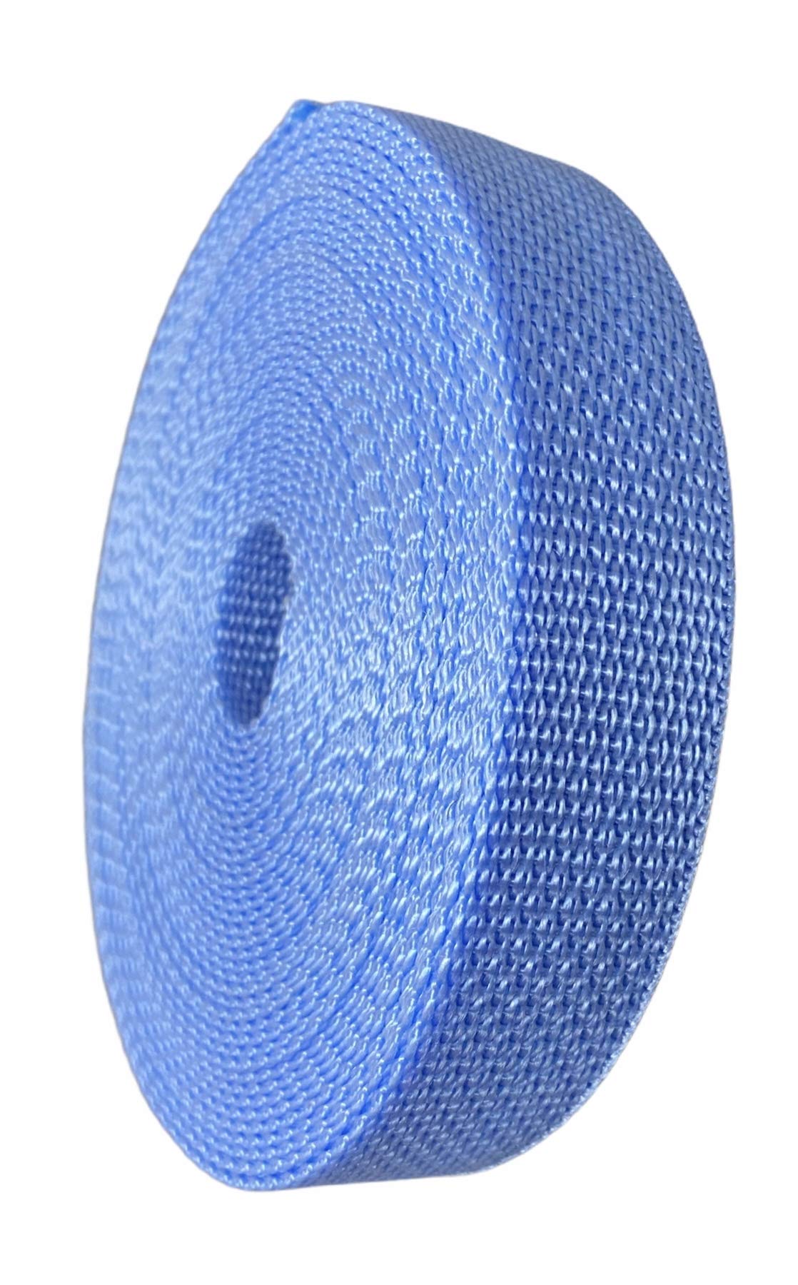 Durable Polypropylene UV Resistant Webbing Straps - 1 Inch (Baby Blue, 10 Pack) for DIY Projects, Pet Collars, Outdoor Gear & Crafts | Heavy-Duty Strapping for Camping, Hiking, Furniture Repair & Home Organization