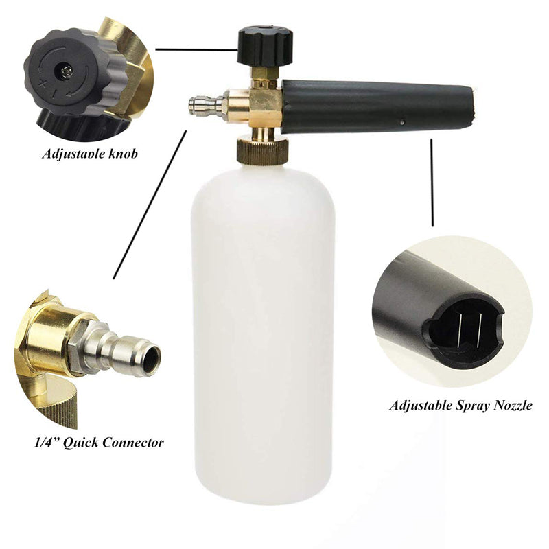 Professional High Pressure Foam Lance Cannon with Adjustable Nozzle - Perfect for Car Detailing, Pressure Washer Foam Wash, and Auto Cleaning Accessories
