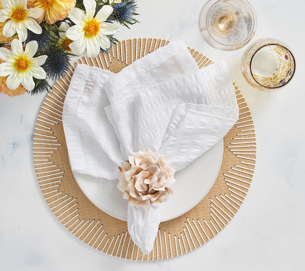 Premium White Seersucker Napkins - Soft & Absorbent Cotton Table Linens for Dining, Parties & Picnics