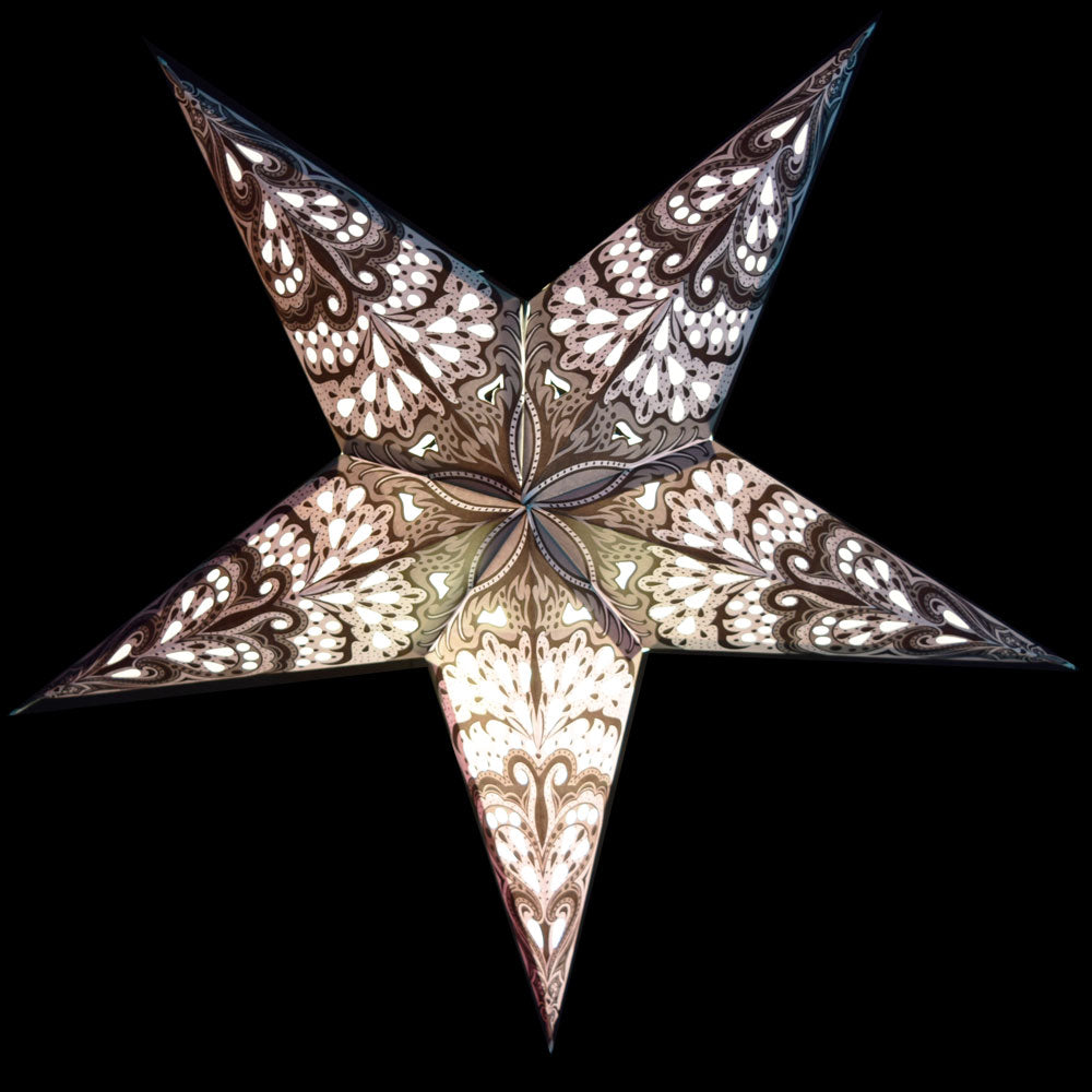 24 Pack White Rain Paper Star Lanterns - Hanging Wedding & Party Decorations for Indoor/Outdoor Events, Baby Showers, Christmas Decor