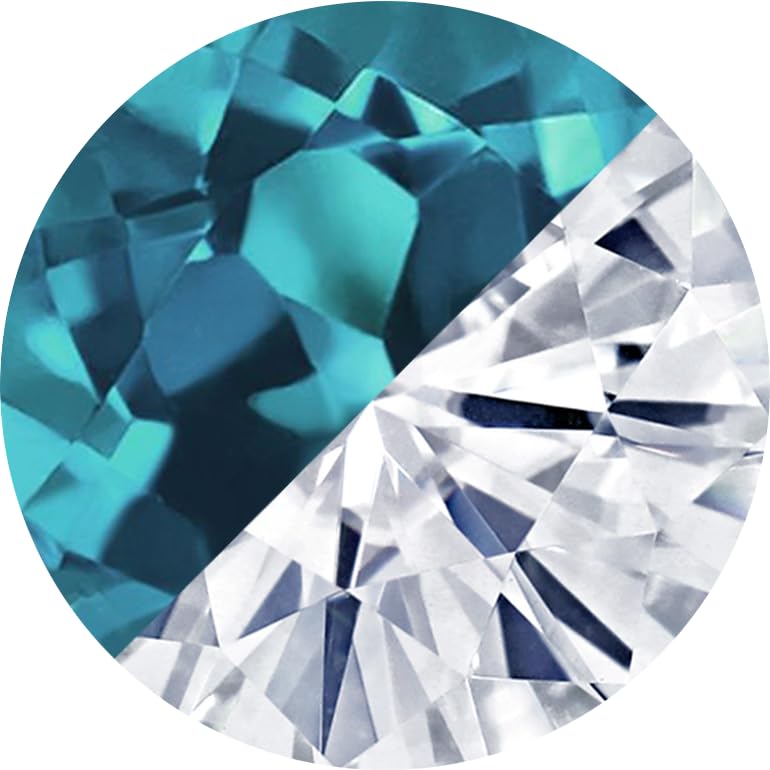 London Blue Topaz - White Moissanite