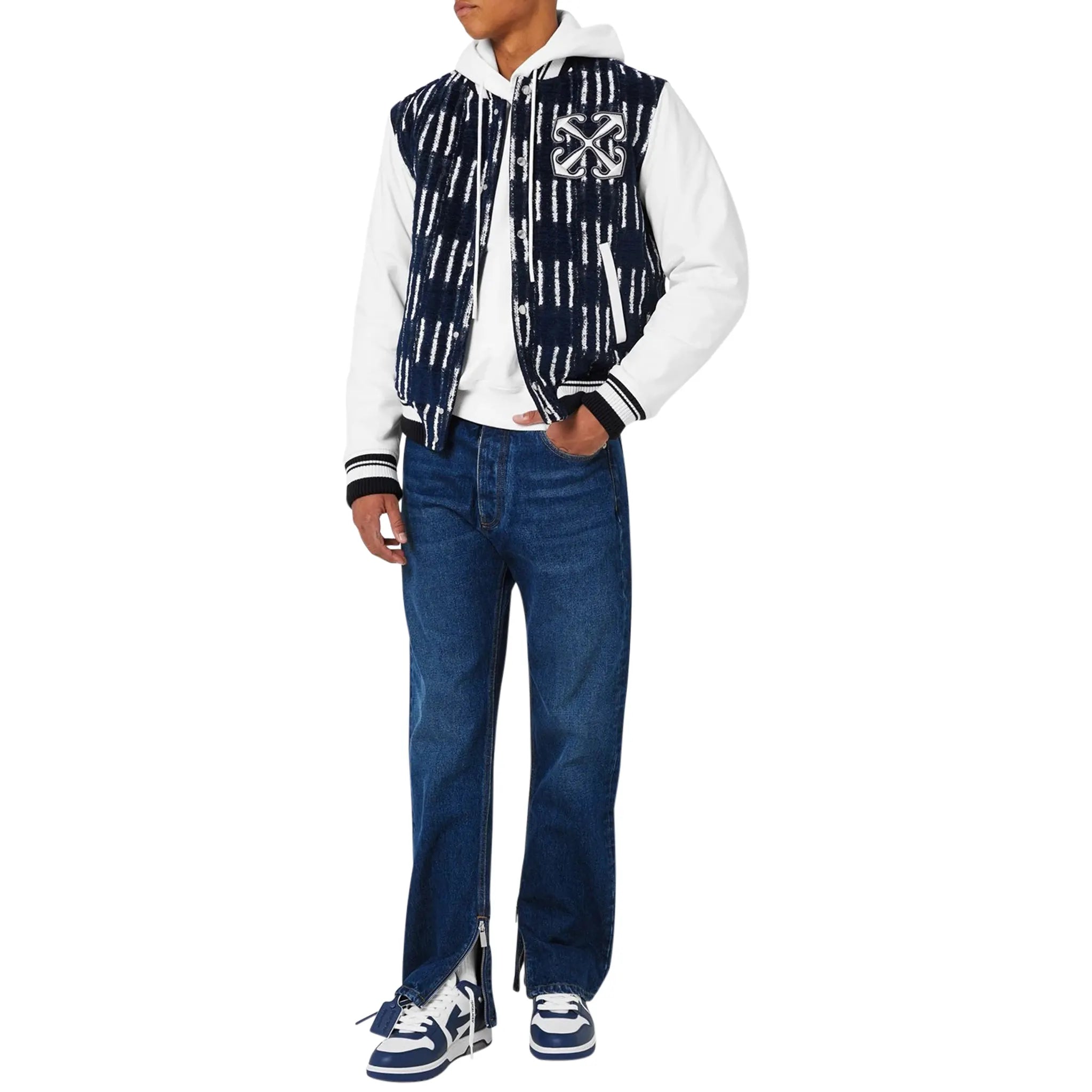 Off White Out Of Office Navy Blue & White Sneakers - Stylish Casual Shoes for Men & Women - Perfect for Streetwear, Work & Everyday Wear
