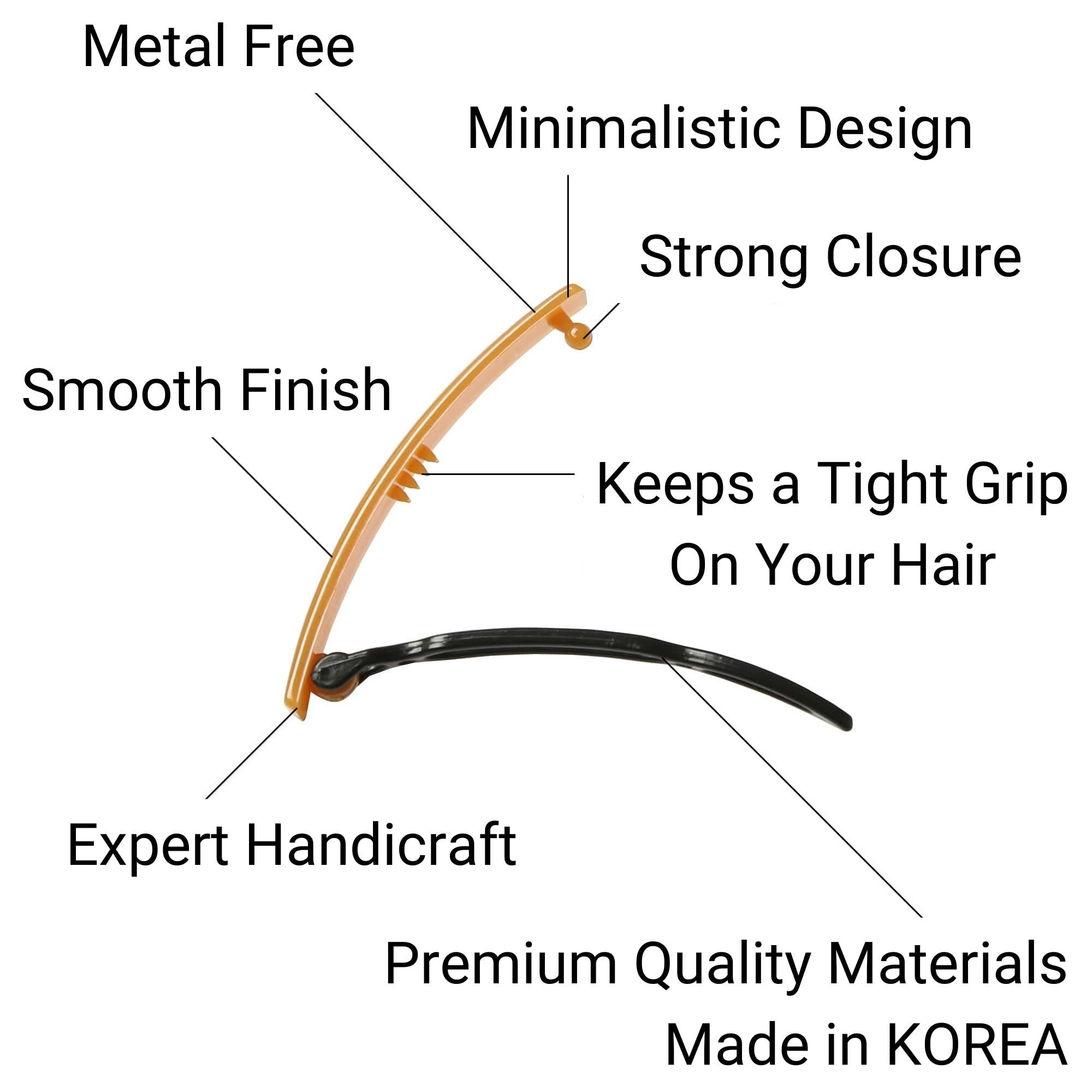 12pcs Hair Barrettes Set for Women and Girls - Non-Slip Grip Snap Hair Clips for Thick, Thin & Fine Hair | BPA Free Non-Metal Hair Accessories | Perfect for School, Work, Parties & Everyday Styling