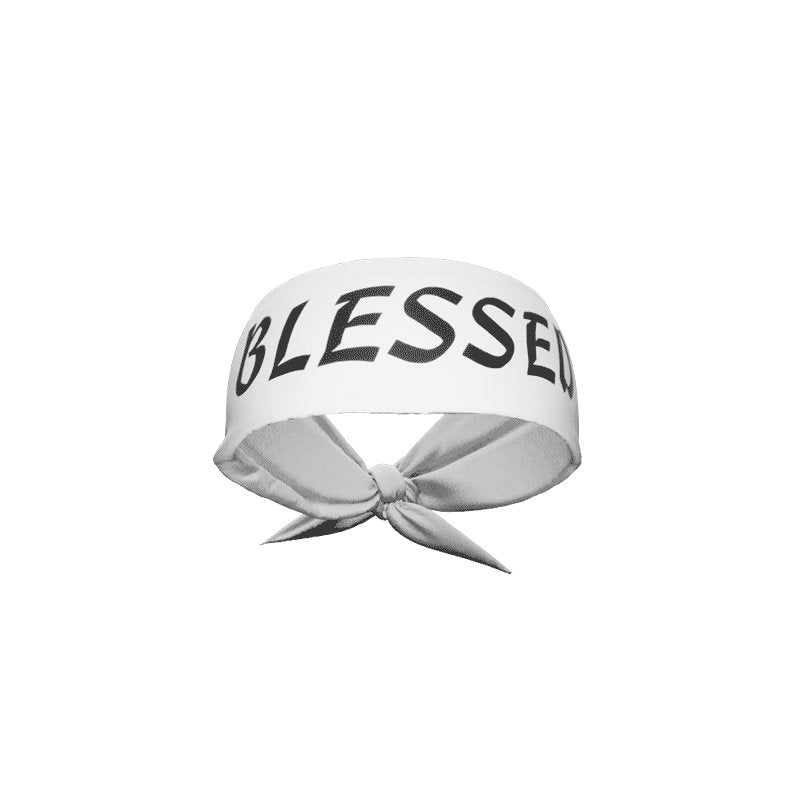 White BLESSED Tie Headband for Women - Elegant Hair Accessory for Weddings, Parties & Everyday Wear