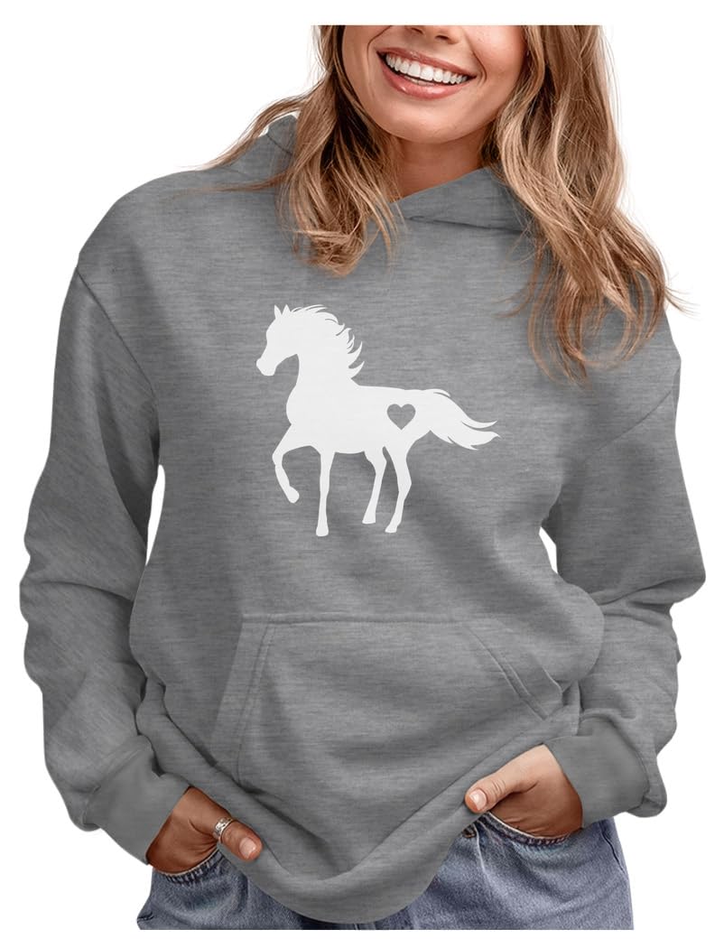 Tstars Equestrian Hoodie for Women & Teens - Soft Horse Riding Sweatshirt Gift for Horse Lovers - Perfect for Riding Lessons, Barn Chores & Casual Wear