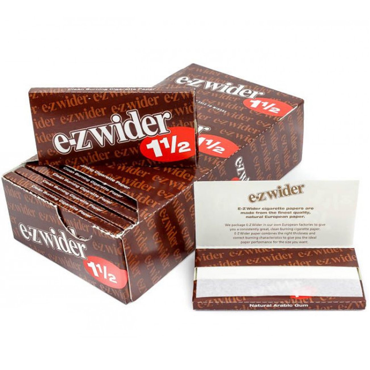 EZ Wider 1 1/2 Size Rolling Papers - 24 Booklets of 1.50 Inch Clean Burning Cigarette Paper | Perfect for Rolling Smooth Joints & Cigarettes at Home or On-The-Go