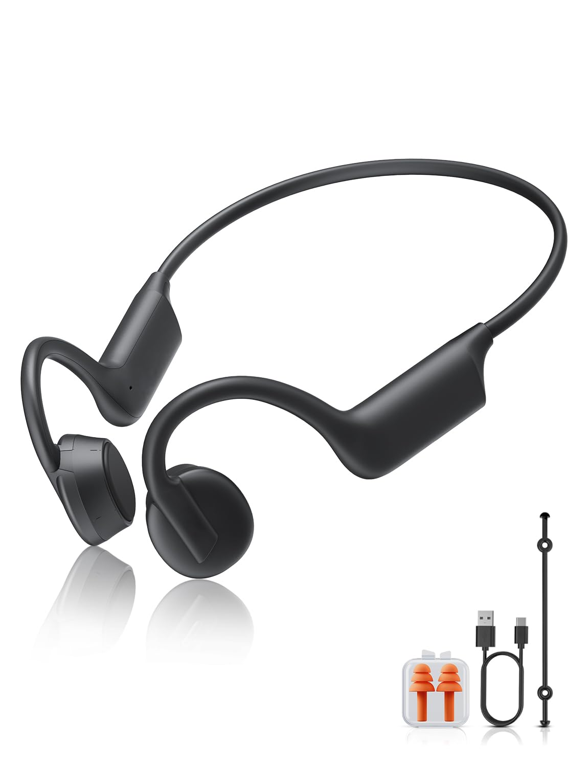 Lightweight Open Ear Bone Conduction Headphones with Built-in Mic - IPX5 Waterproof Sport Headset for Running, Cycling, Driving & Workouts - Extra Comfort for Outdoor Activities & Gym Training