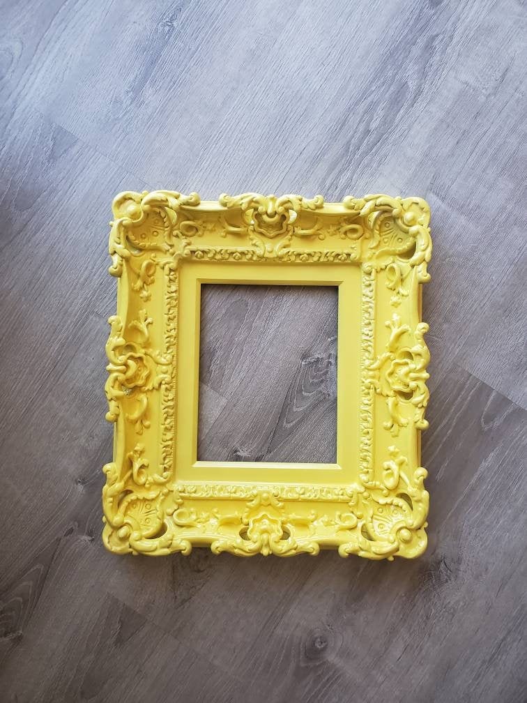 8x10 Kids Yellow Ornate Baroque Picture Frame - Elegant Wall Photo Display for Artwork, Family Photos & Home Decor - Perfect for Bedroom, Living Room & Nursery