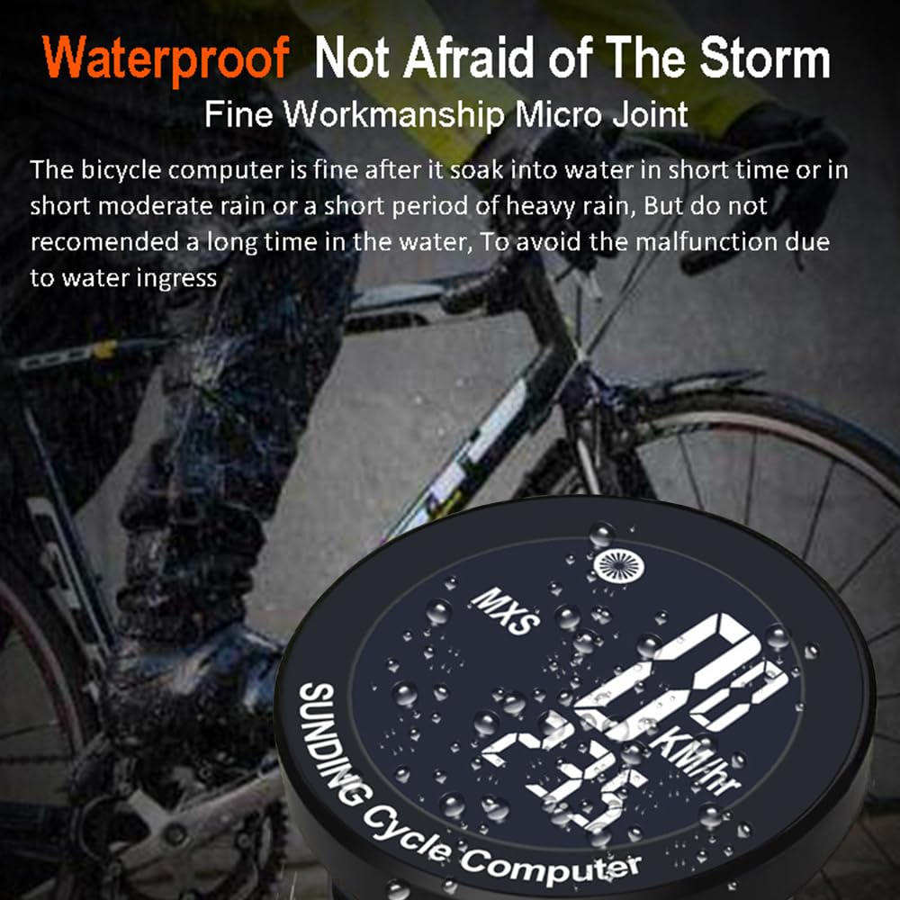HXBER Waterproof Bike Computer - Wireless Cycling Speedometer with Multi-Function LCD Display for Road & Mountain Bikes - Perfect for Cycling, Training & Outdoor Adventures