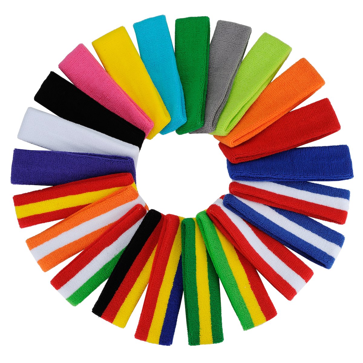 ONUPGO 3-Pack Moisture-Wicking Sports Headbands for Men & Women - Breathable Terry Cloth Sweatbands for Workout, Running, Cycling, Basketball, Tennis & Yoga - Stay Dry During Intense Exercise & Outdoor Activities