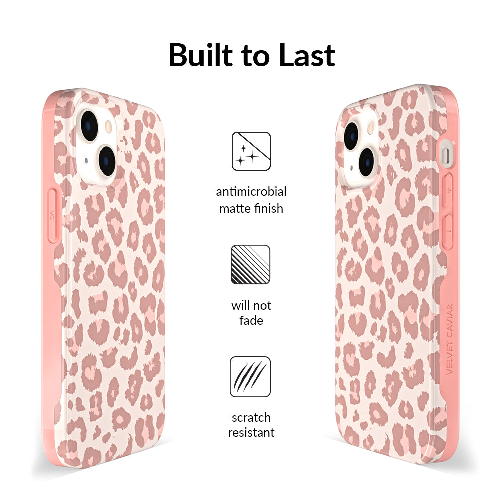 Trendy Blush Leopard Print iPhone Case - Stylish Protective Cover for iPhone 12/13/14/15 Pro Max - Perfect for Fashion Lovers & Everyday Use
