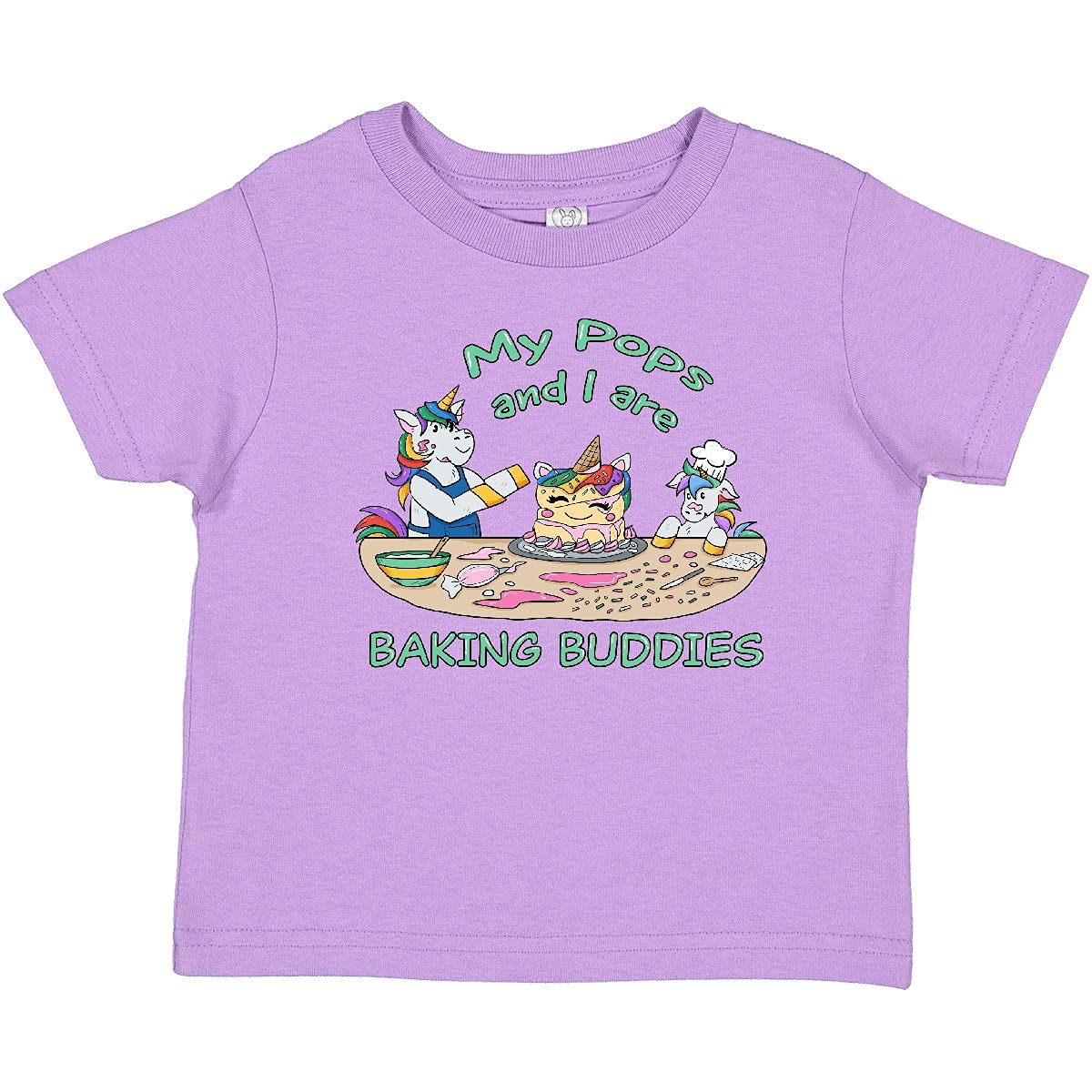 Inktastic My Pops and I Are Baking Buddies Baby T-Shirt - Cute Father & Son Matching Outfits for Baking, Cooking, and Family Bonding Activities