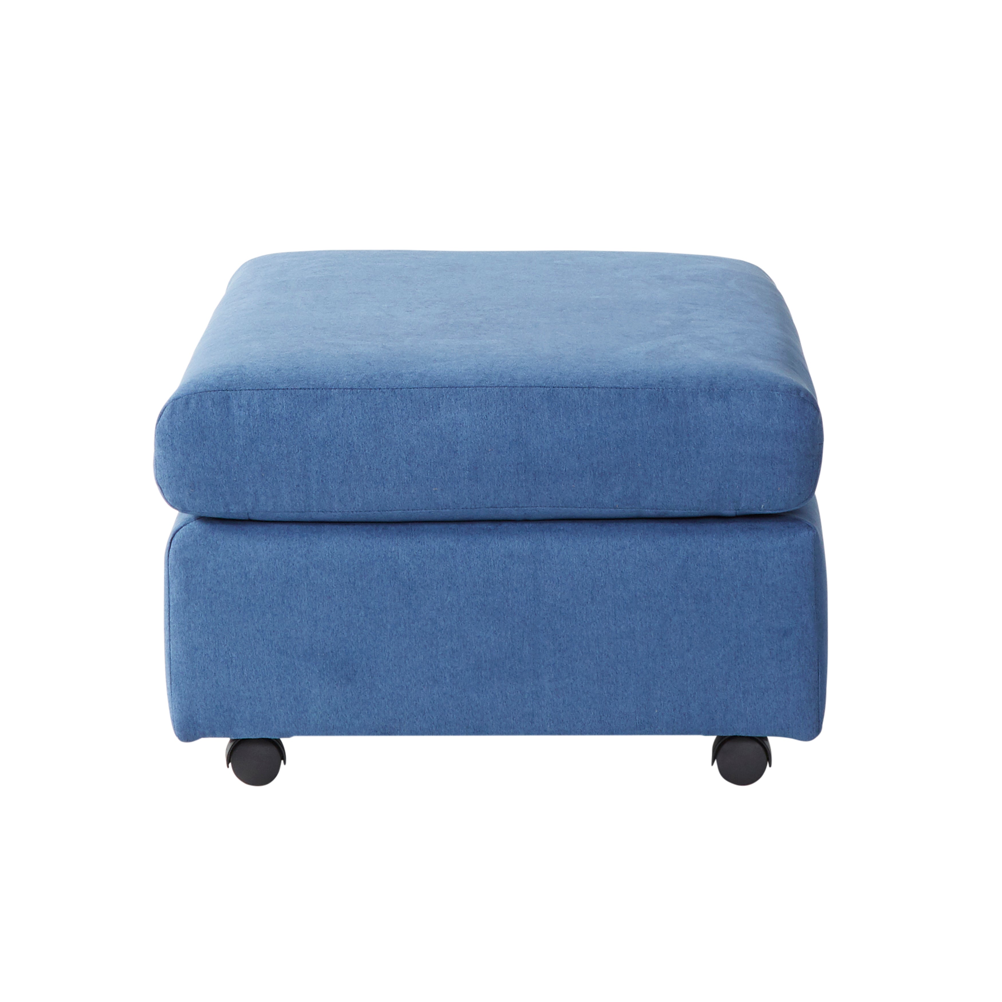Roundhill Furniture Enda Oversized Pillow Back Cuddler Arm Chair with Ottoman - Navy Blue - Comfortable Living Room Seating for Relaxing, Reading & Napping
