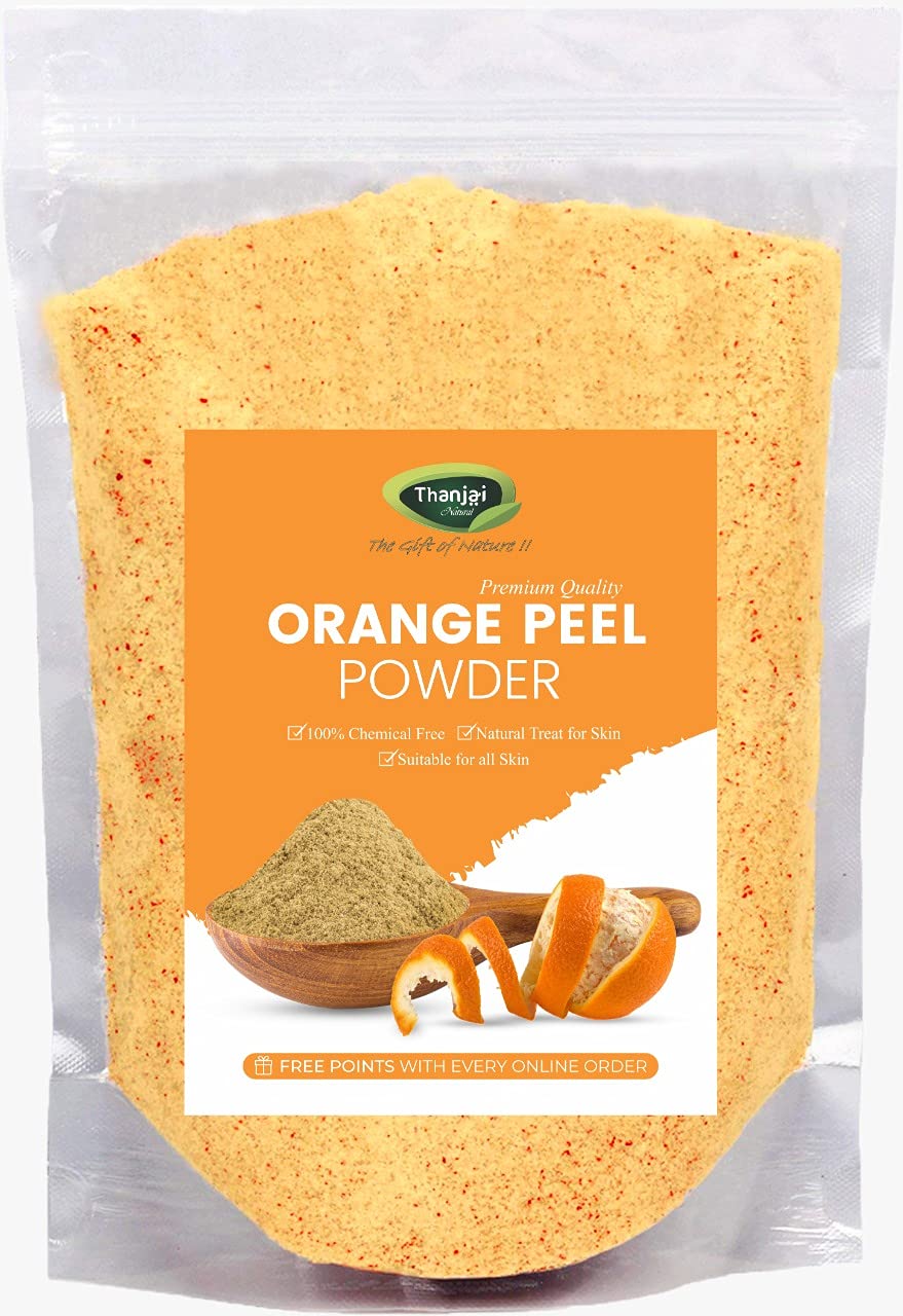 Organic Thanjai Orange Peel Powder 250g - Natural Skin Brightening, Oil Control & Tan Removal | Glowing Skin Treatment | Face Cleanser & Whitening Mask for Acne & Dark Spots | DIY Beauty & Ayurvedic Skincare Routine