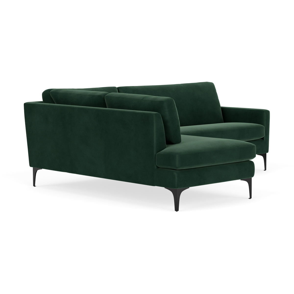 Astha Velvet Left Corner Sofa - Modern L-Shaped Sectional Couch for Small Spaces, Living Room & Apartment Decor - Soft Velvet Fabric, Comfortable Seating for Family & Guests