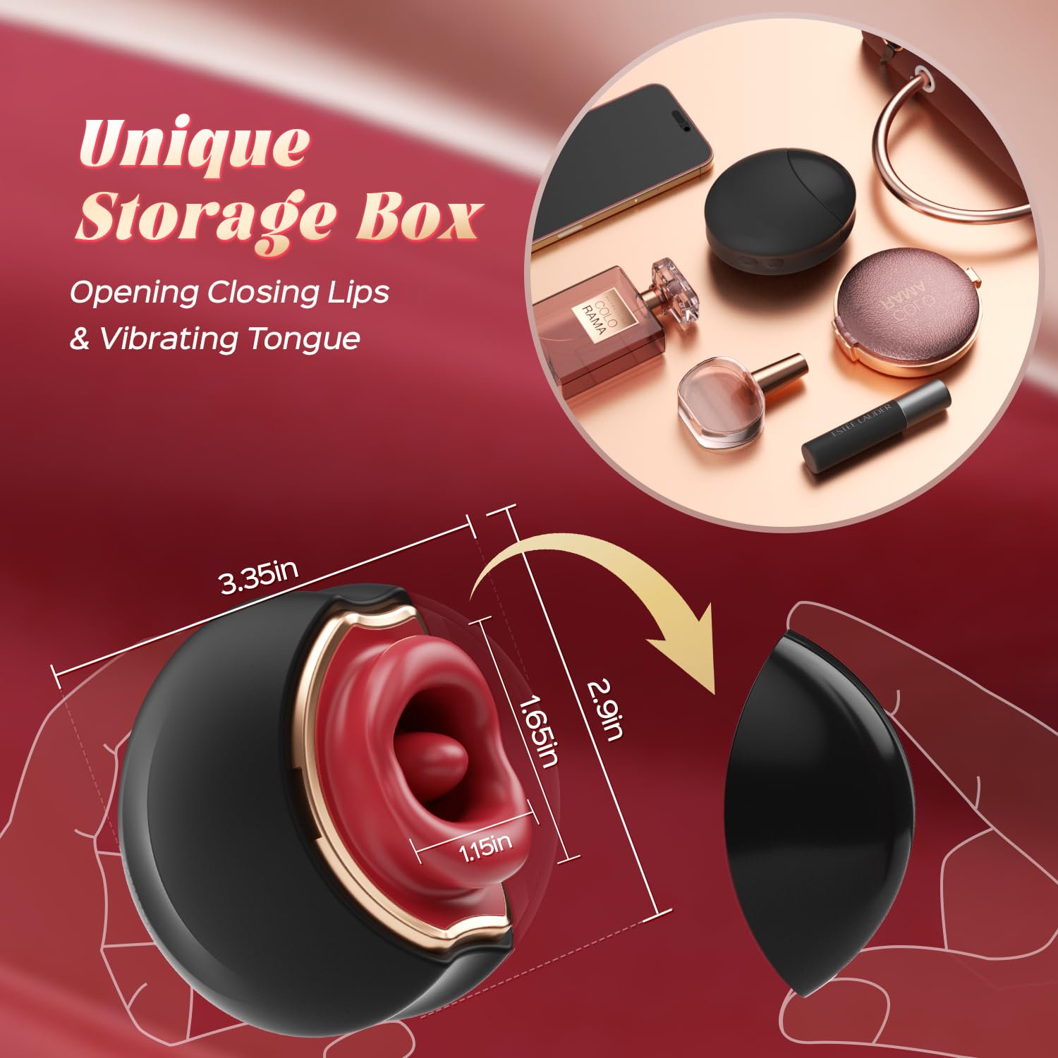 Best Women's Vibrator Sex Toy - 10 Tongue Licking & Biting Vibration Modes, Rose-Shaped Clitoral & Nipple Stimulator for Intimate Pleasure | Perfect for Solo Play, Couples & Sensual Massage