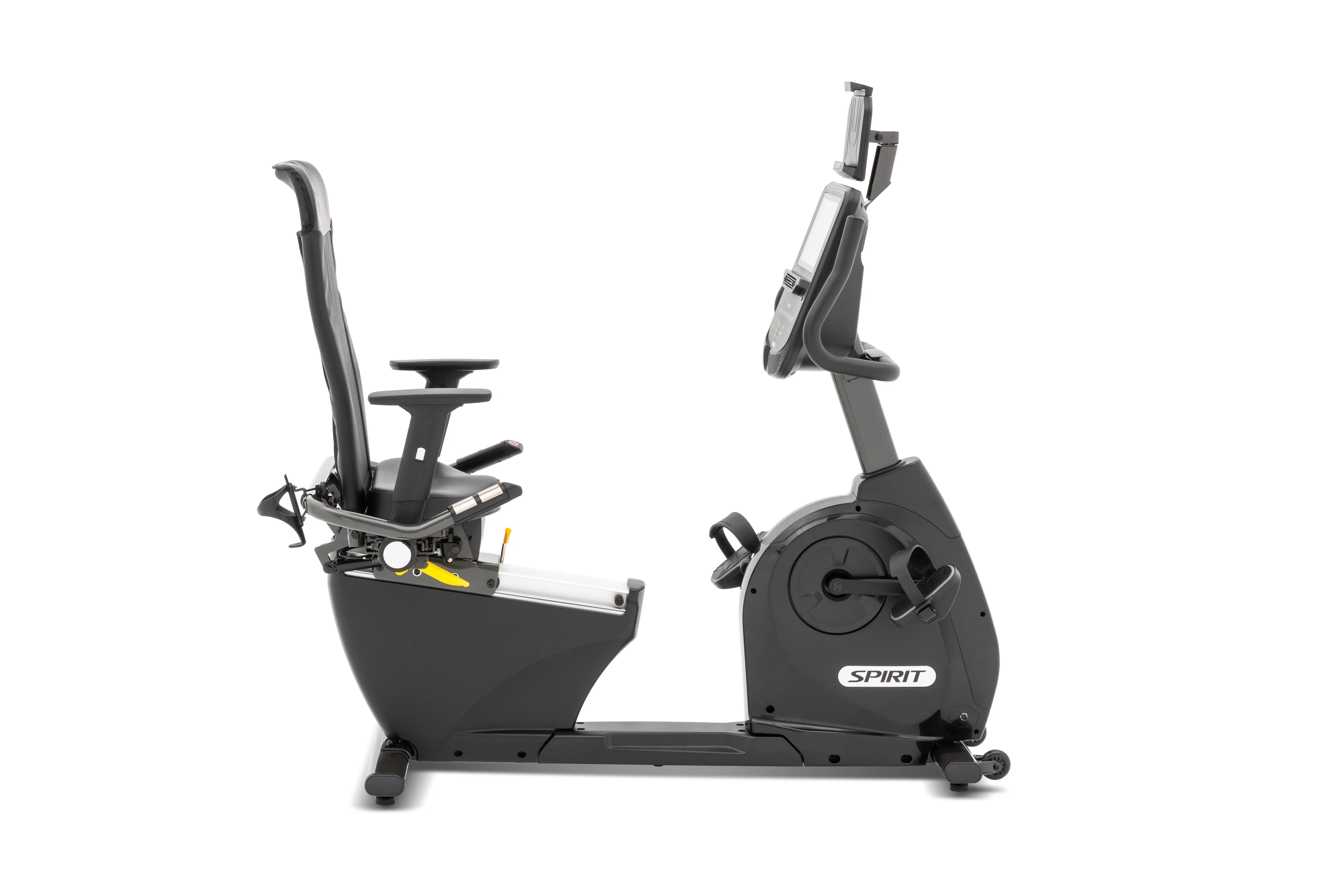 Spirit XBR55ENT Recumbent Exercise Bike with Entertainment Series - Home Gym Equipment for Cardio Workout & Indoor Cycling Training