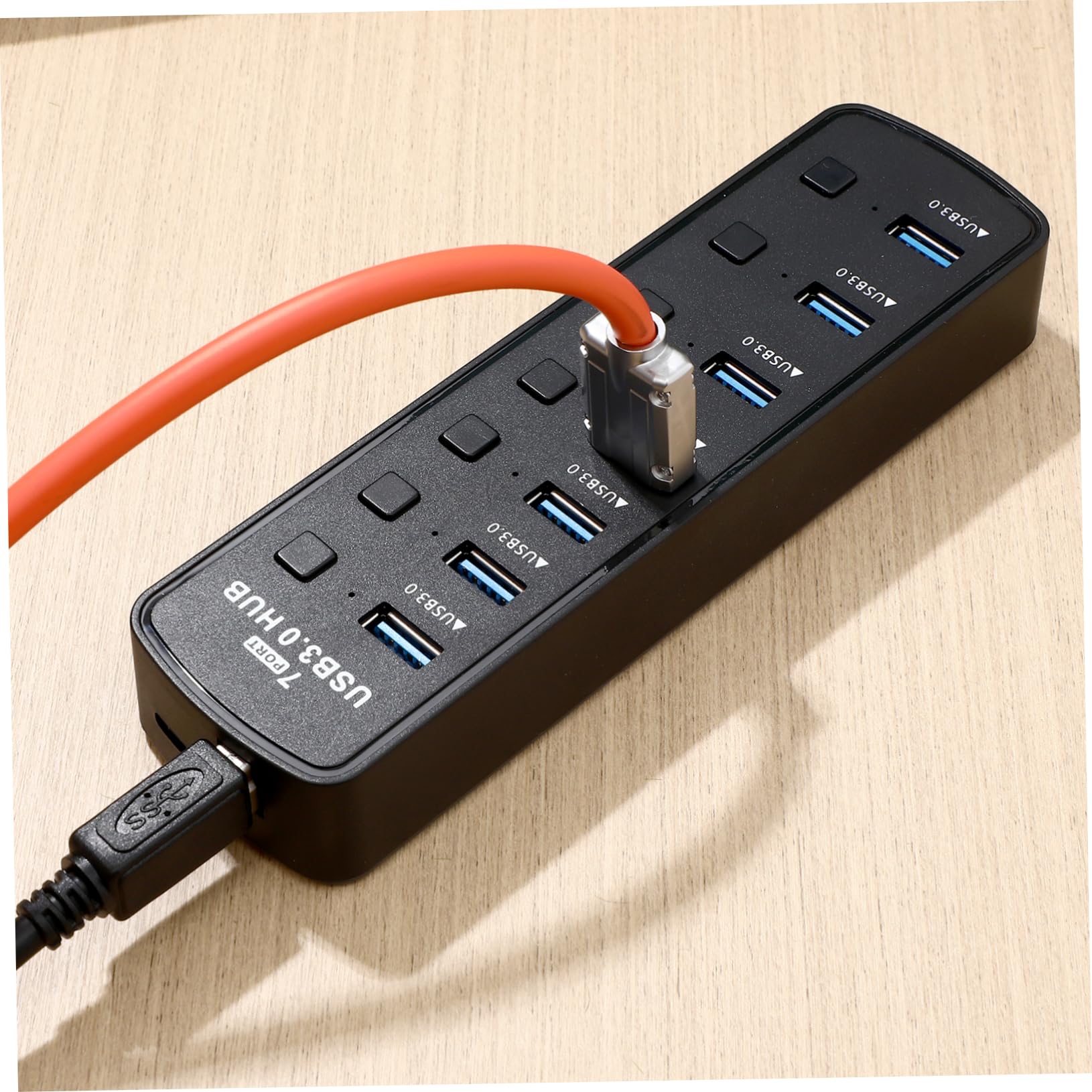 Gatuida 7-Port USB 3.0 Hub - High Speed Data Transfer USB Splitter Adapter for Laptop, PC, MacBook - Perfect for Home Office, Gaming & Charging Multiple Devices