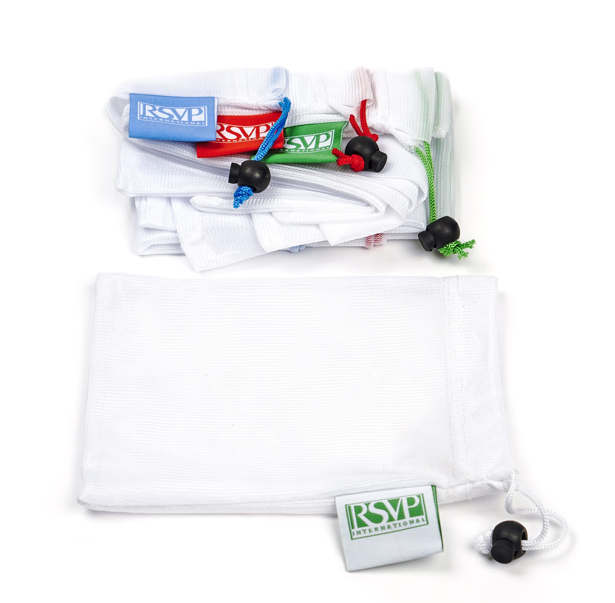 Eco-Friendly Reusable Mesh Produce Bags for Groceries & Shopping - RSVP International - Perfect for Farmers Markets, Bulk Food Storage & Zero Waste Lifestyle