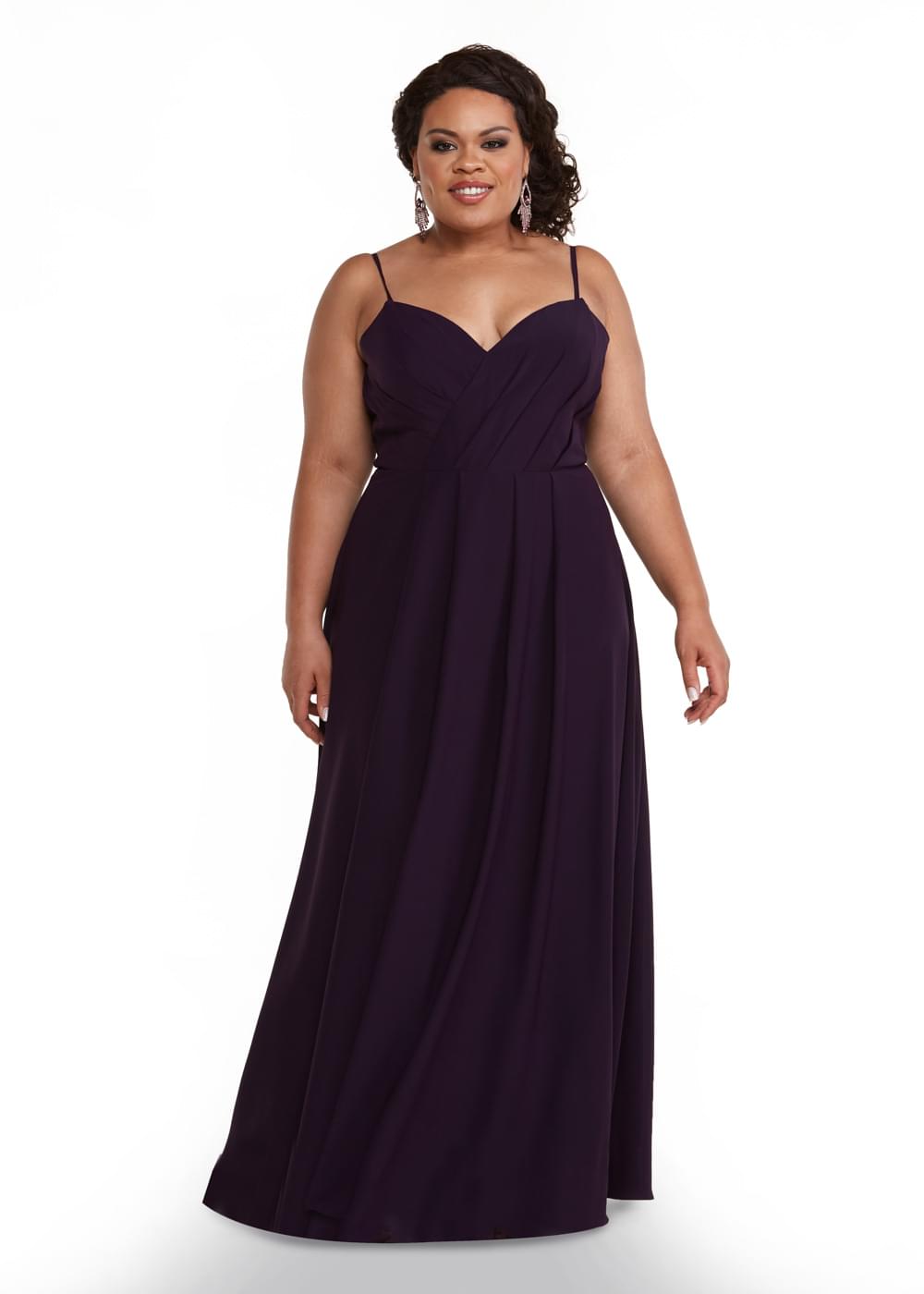Elegant 83019 Stretch Chiffon A-Line Bridesmaid Dress with Cowl Back - Perfect for Weddings, Formal Events & Evening Parties