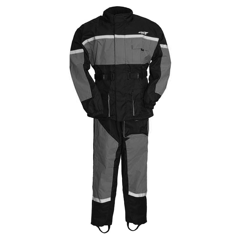 First Mfg Co Men's Motorcycle Rain Suit - Waterproof Ripstop Biker Riding Gear for All Weather Protection - Ideal for Commuting, Touring & Outdoor Adventures