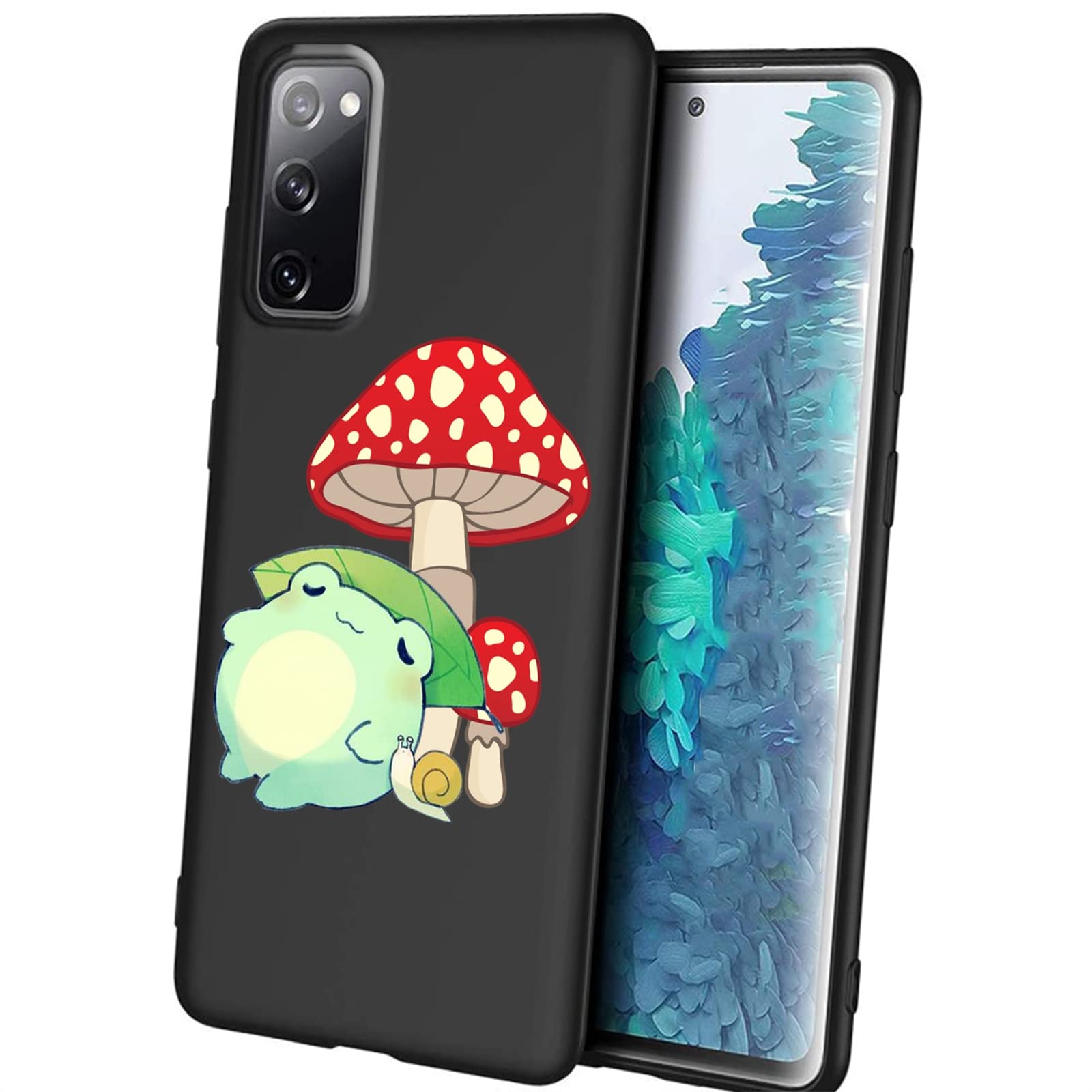 Cute Frog Mushroom Hat & Snail Samsung Galaxy S20 Case - Kawaii Soft Slim Silicone Protective Cover for 6.2 Inch - Perfect for Girls, Boys & Anime Lovers - Ideal for Daily Use, School & Gift Giving