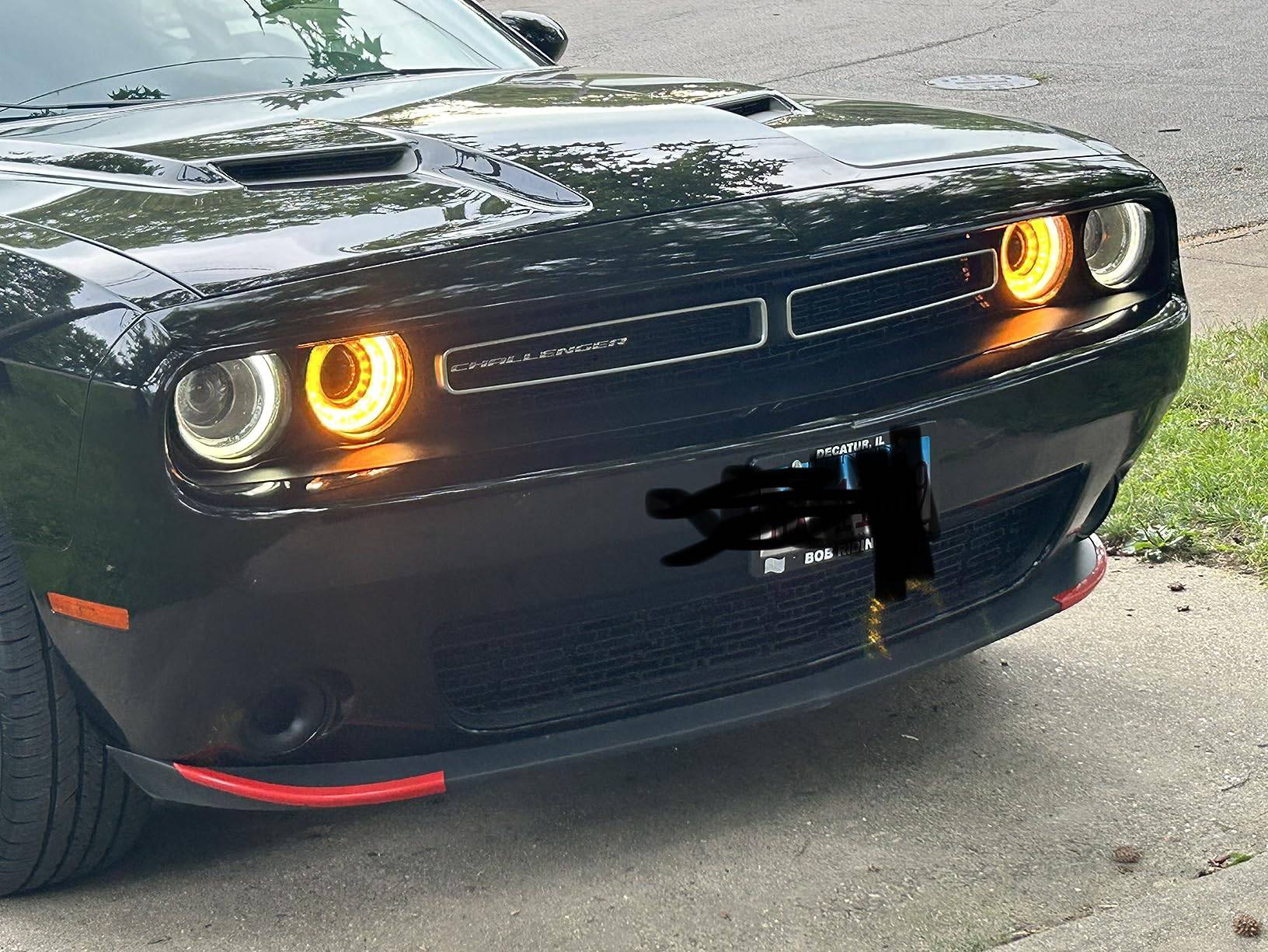 2015-2020 Dodge Challenger SXT Front Bumper Lip Spoiler - Red ABS Plastic Deflector Cover with 3M Adhesive | Exterior Car Styling Accessories for Street Racing & Show Car Enhancement