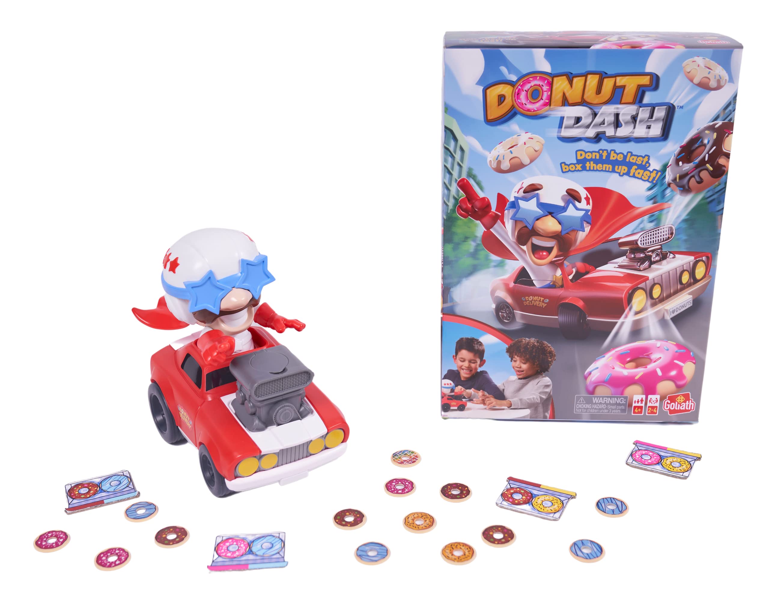 Goliath Donut Dash Board Game for Kids Ages 4+ | Fast-Paced Matching Race Game with Moving Racecar | Fun Family Game Night Activity for 2-4 Players | Perfect for Birthday Parties & Indoor Playtime