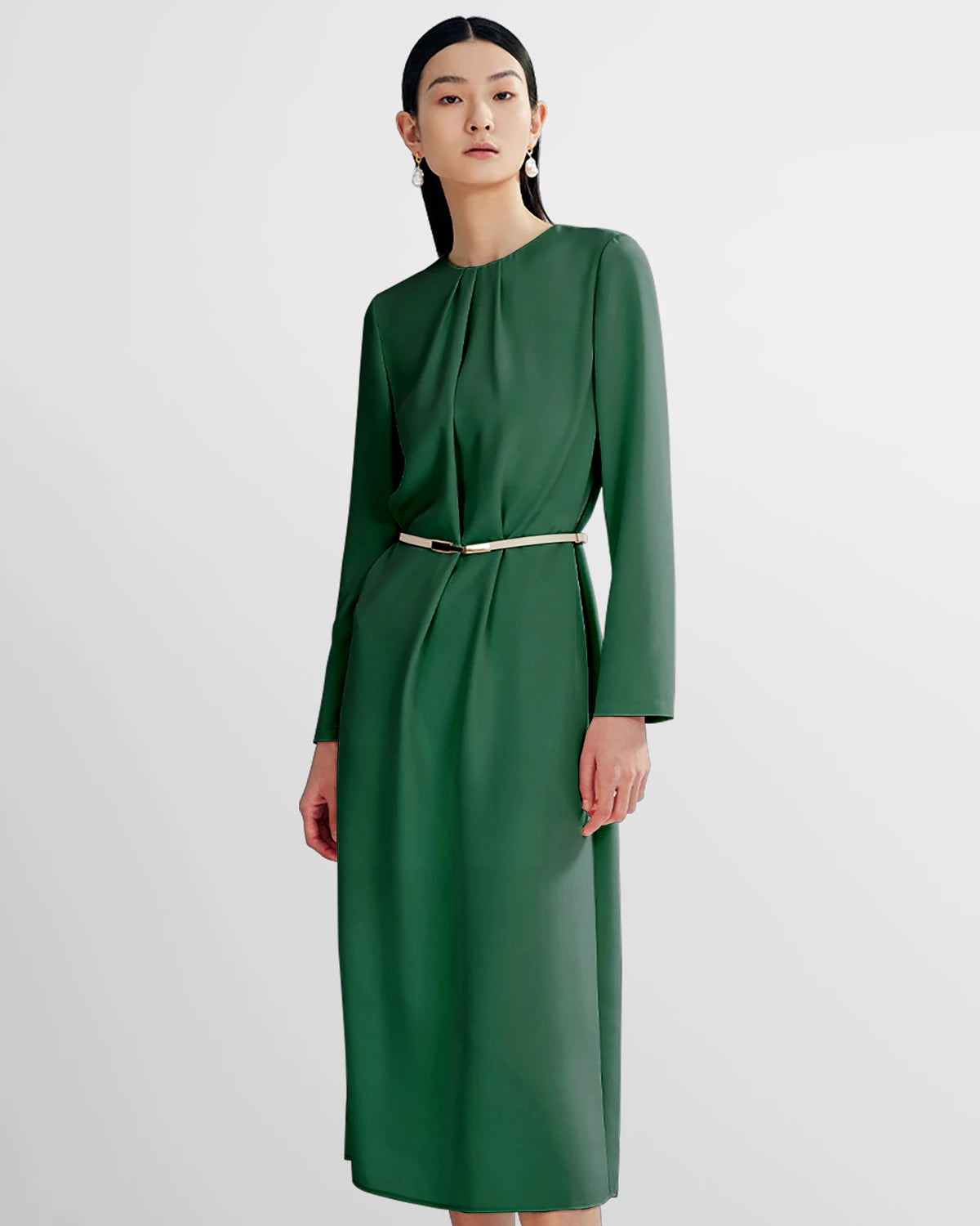 Elegant Women's Basic Silk Dress with Back Slit - Perfect for Evening Parties, Date Nights & Special Occasions